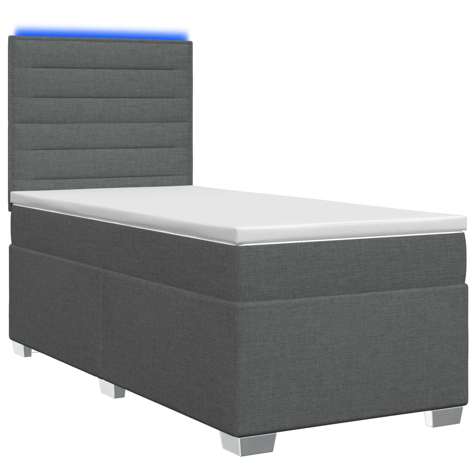 Lit boxspring avec matelas Gris foncé 80 x 200 cm Tissu