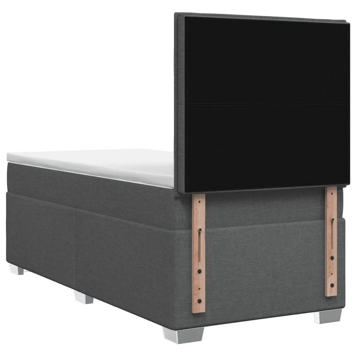 Lit boxspring avec matelas Gris foncé 80 x 200 cm Tissu - XIOS