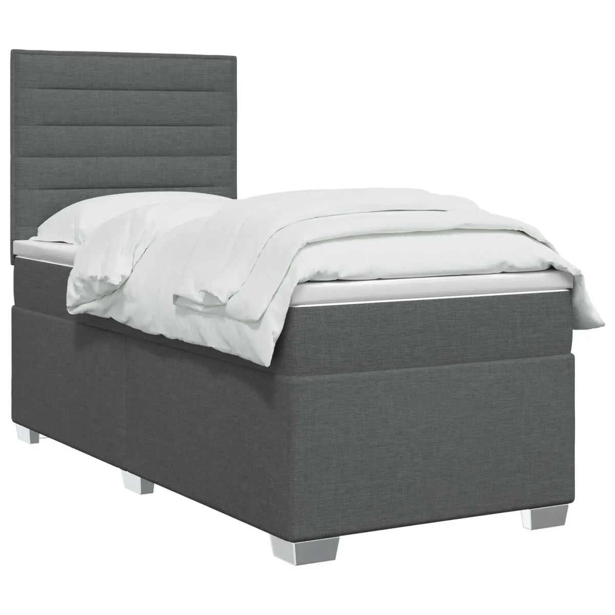 Lit boxspring avec matelas Gris foncé 80 x 200 cm Tissu - XIOS