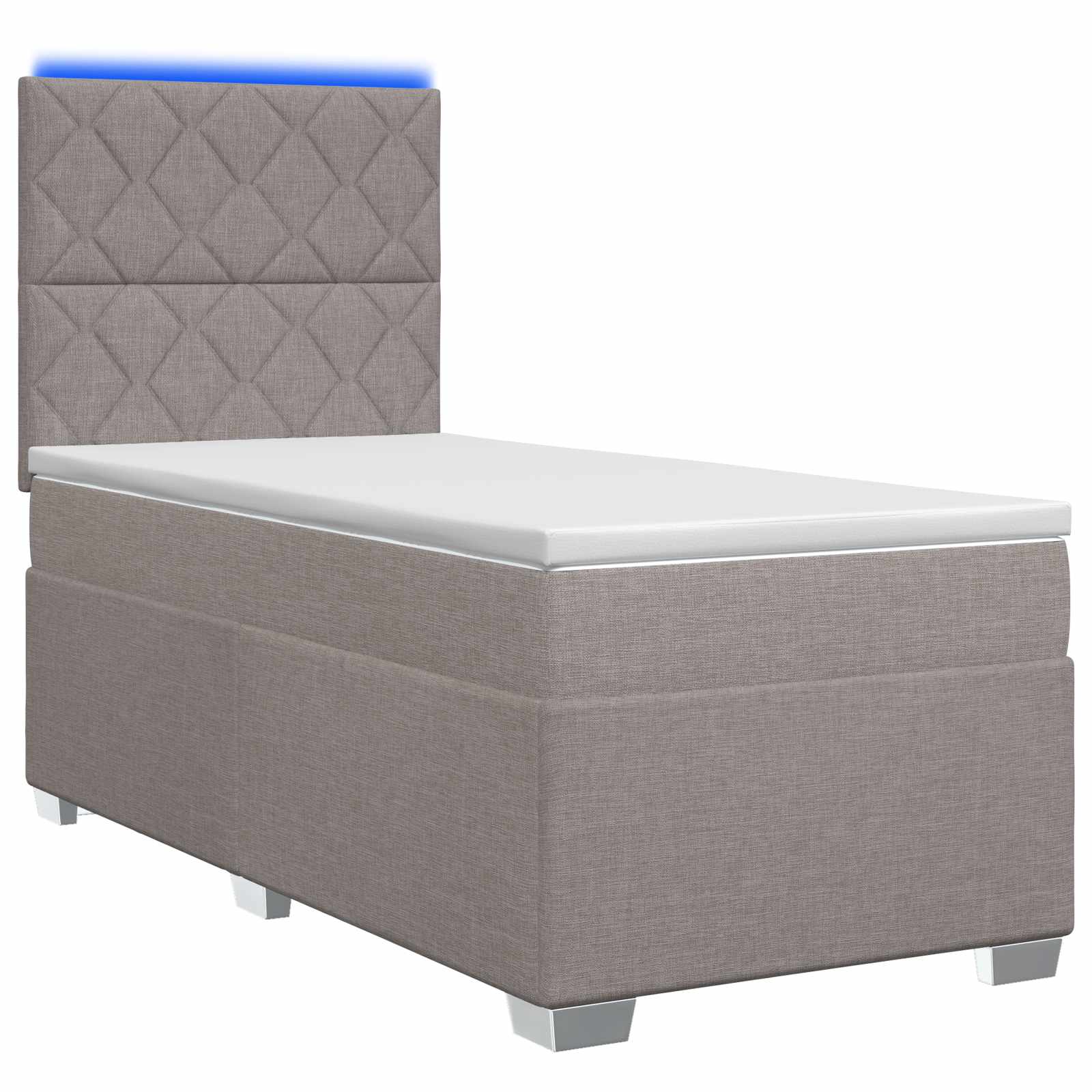 Lit boxspring avec matelas Taupe 80 x 200 cm Tissu