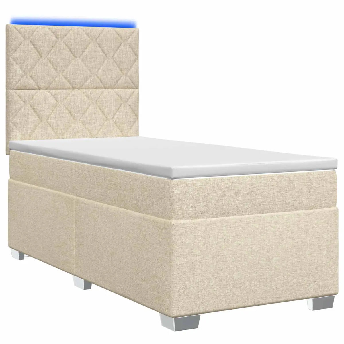 Lit boxspring avec matelas Crème 80 x 200 cm Tissu - XIOS