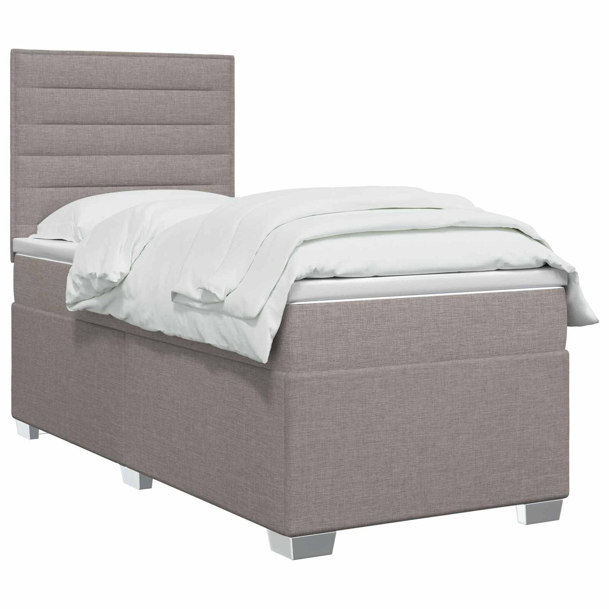 Lit boxspring avec matelas Taupe 90 x 190 cm Tissu