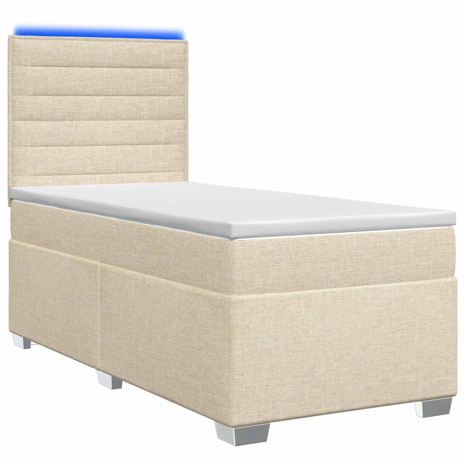 Lit boxspring avec matelas Crème 90 x 190 cm Tissu