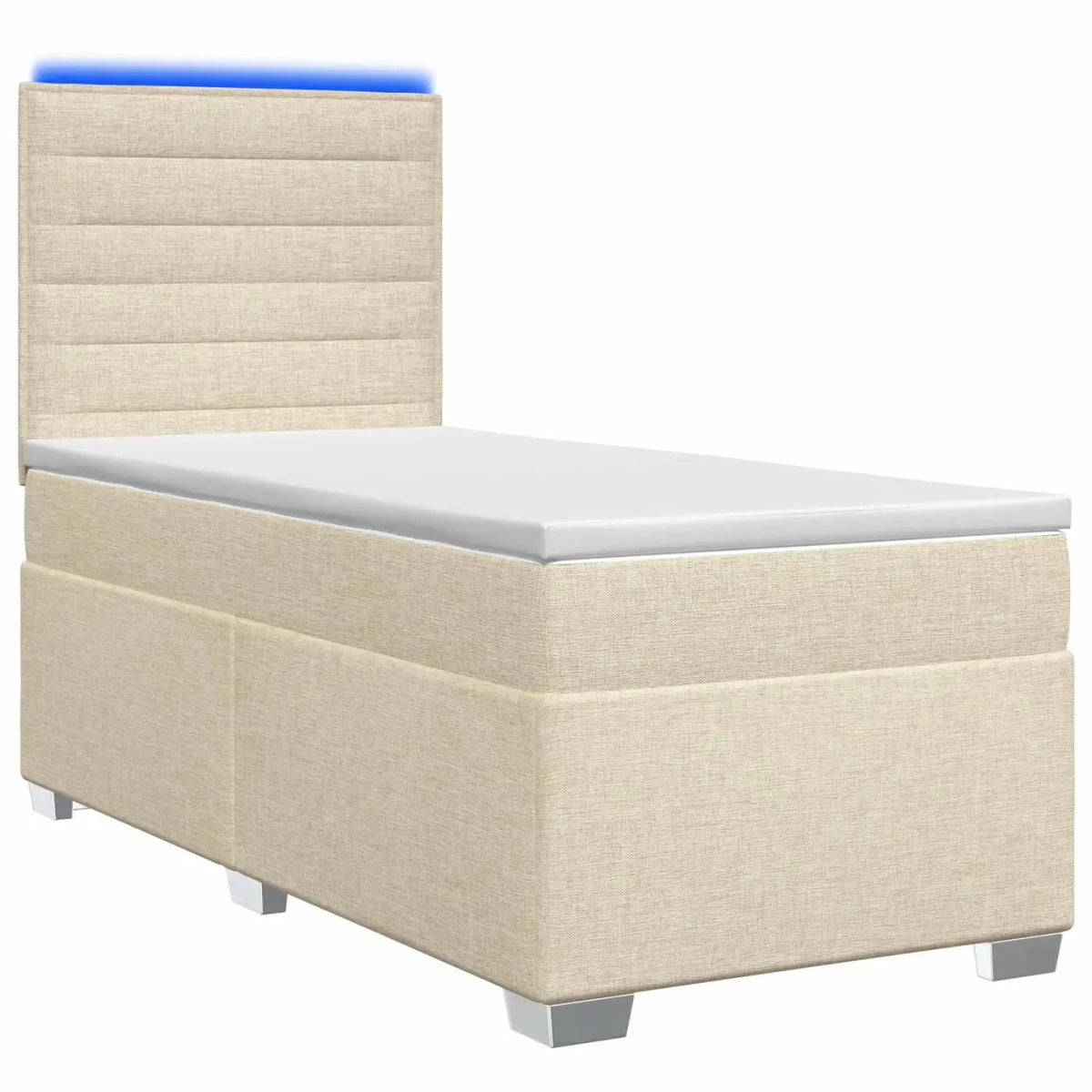 Lit boxspring avec matelas Crème 90 x 190 cm Tissu - XIOS