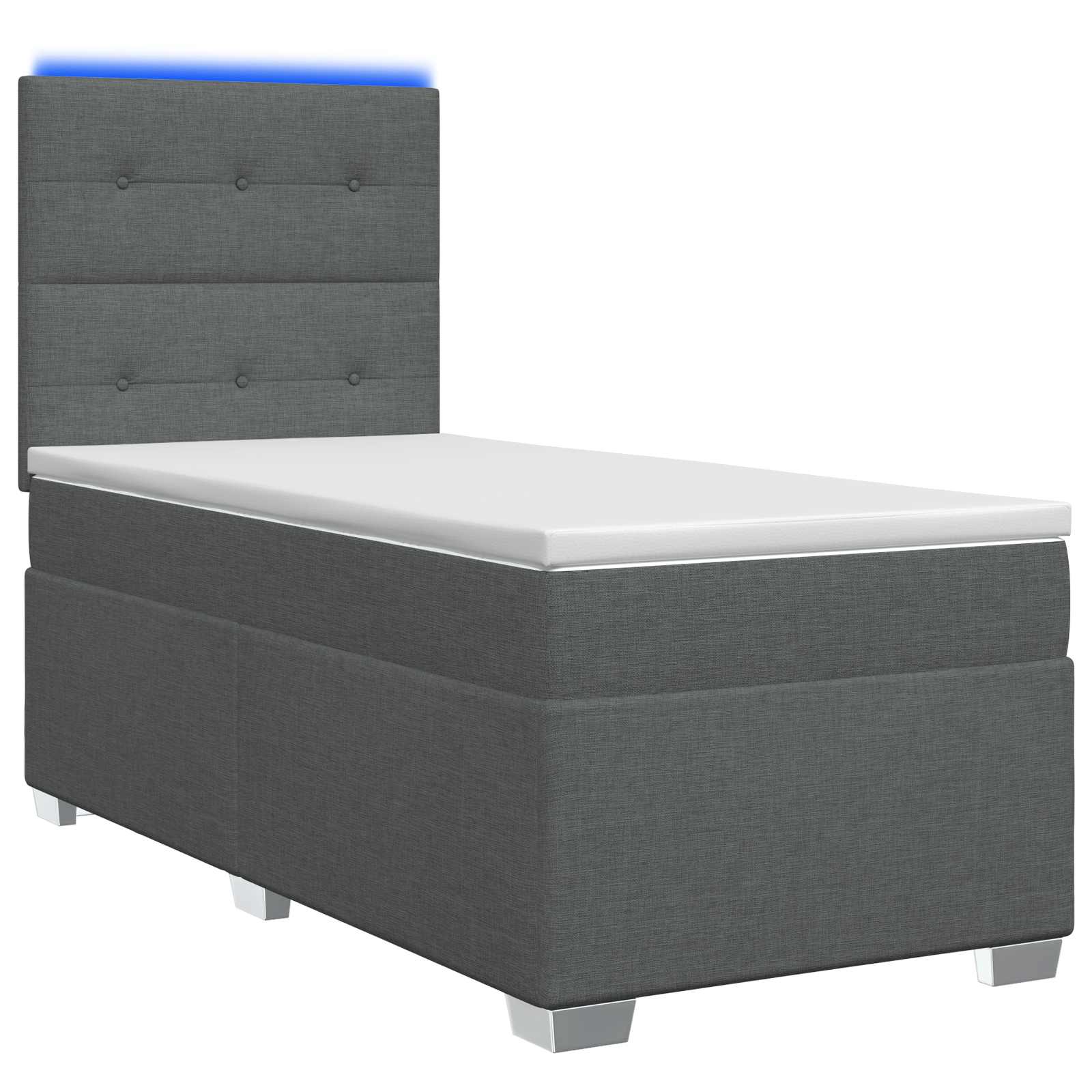 Lit boxspring avec matelas Gris foncé 90 x 190 cm Tissu