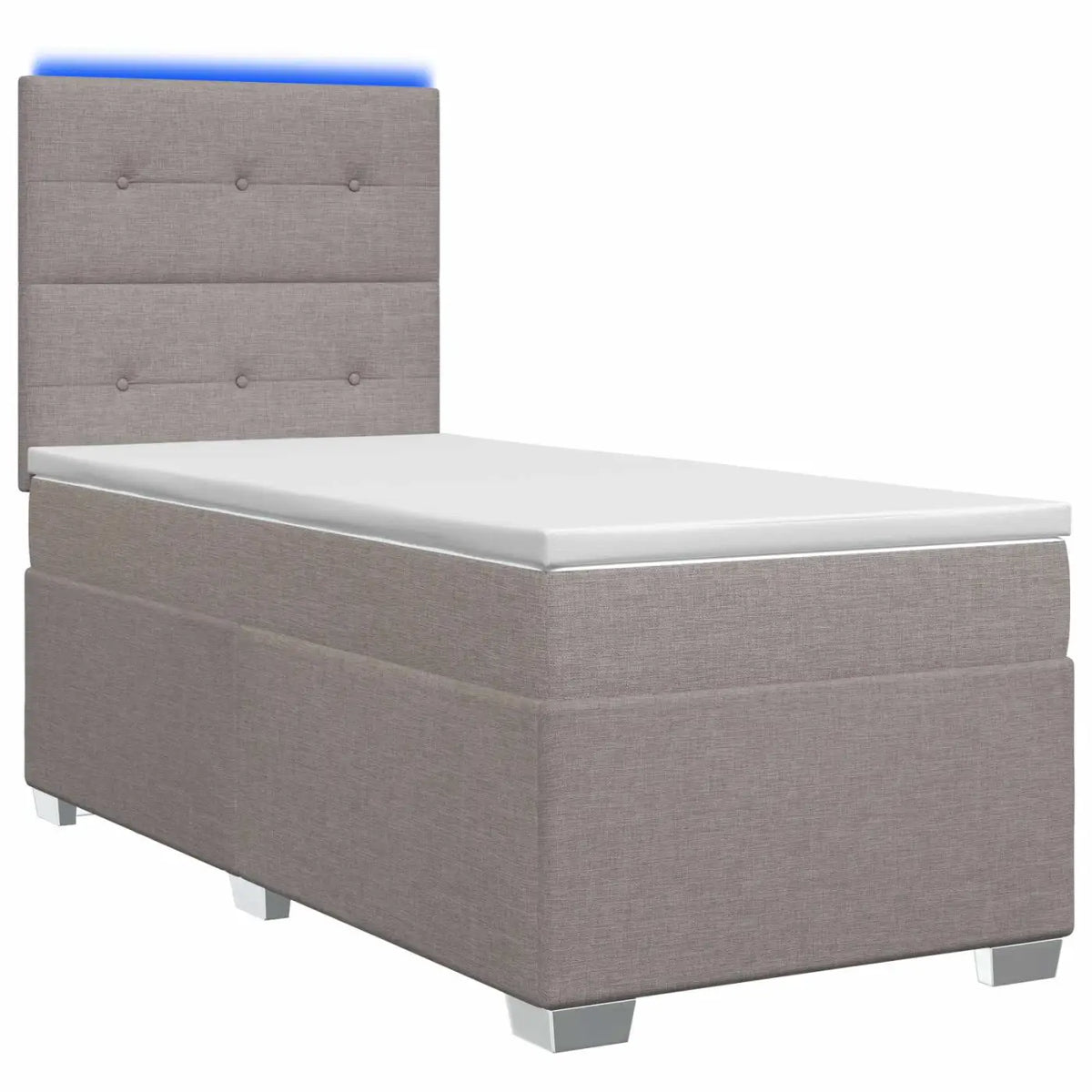 Lit boxspring avec matelas Taupe 90 x 190 cm Tissu - XIOS
