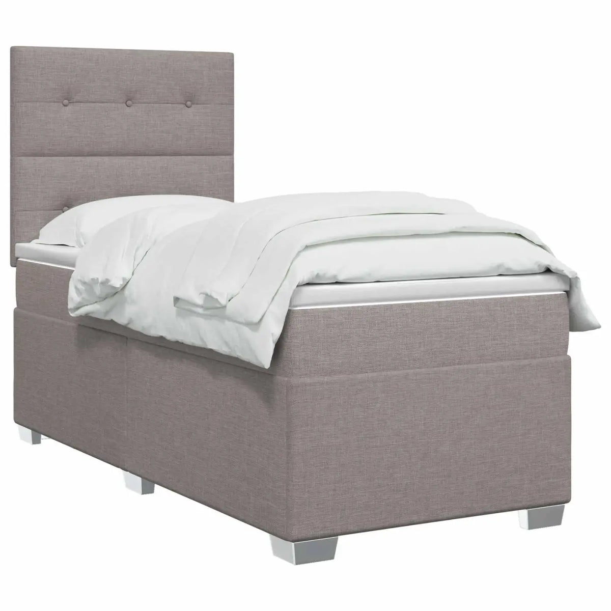 Lit boxspring avec matelas Taupe 90 x 190 cm Tissu - XIOS