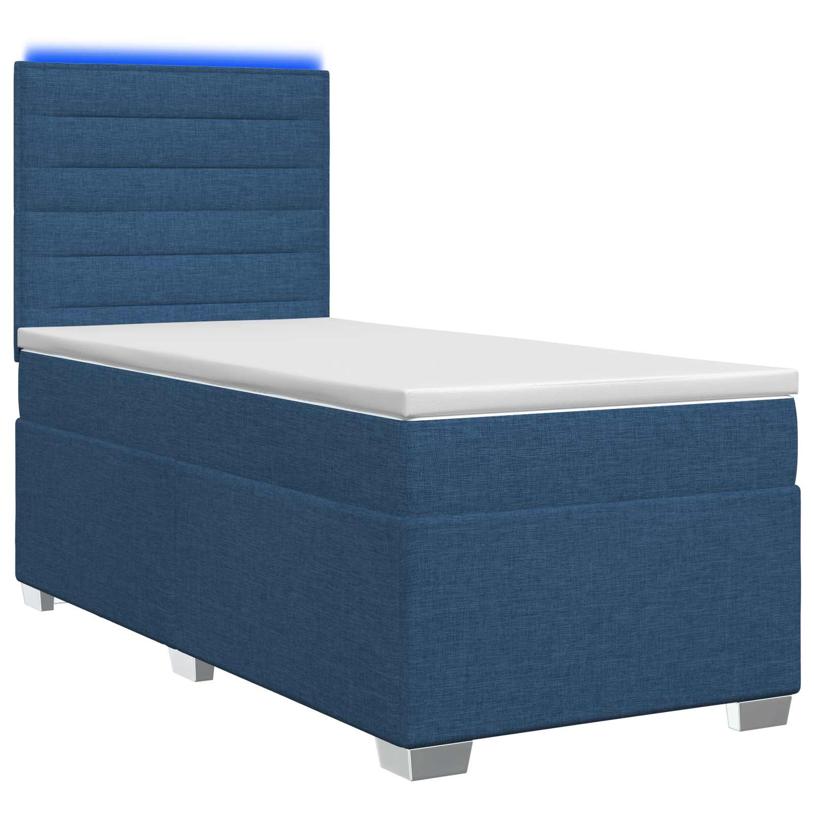 Lit boxspring avec matelas Bleu 90 x 200 cm Tissu - XIOS