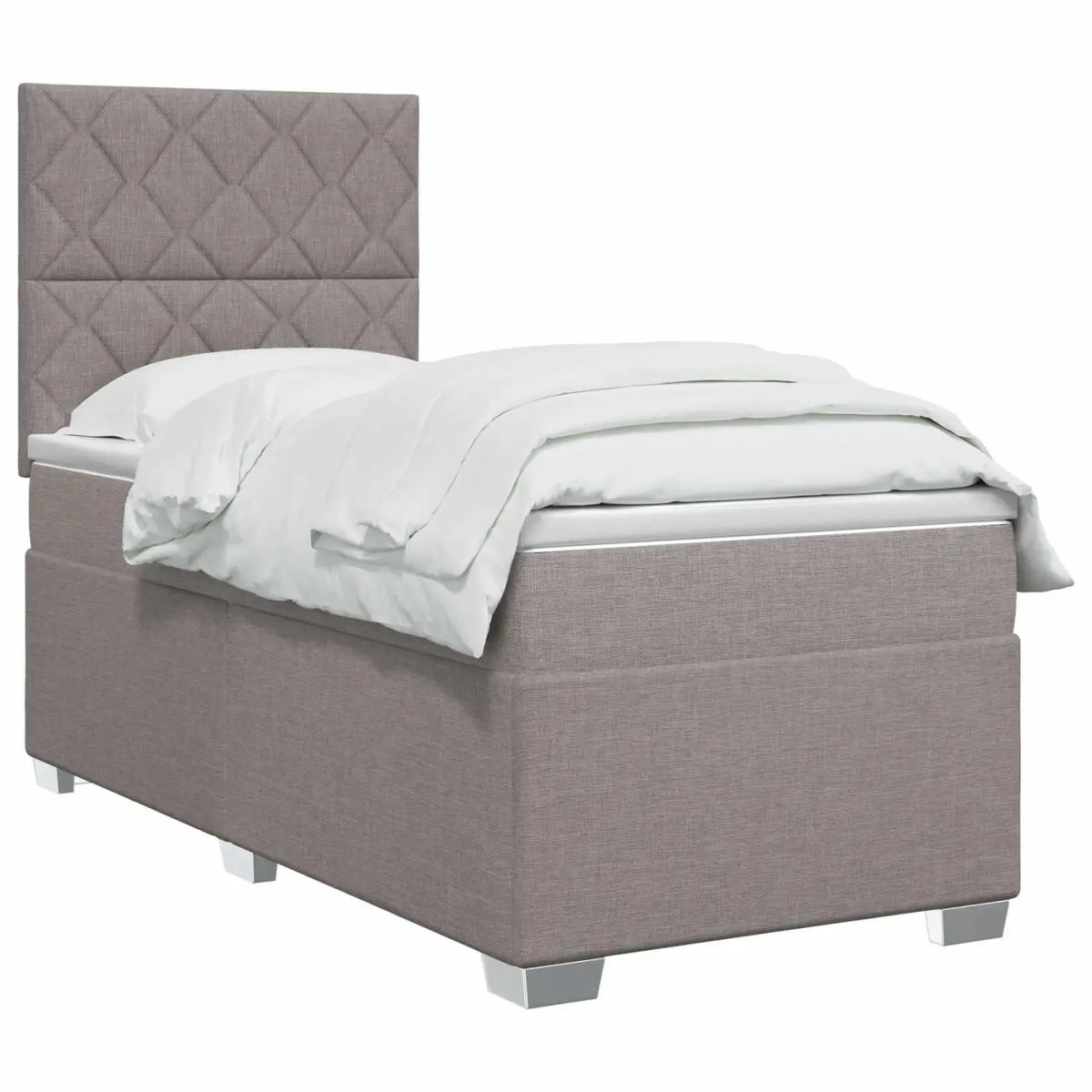 Lit boxspring avec matelas Taupe 90 x 200 cm Tissu - XIOS