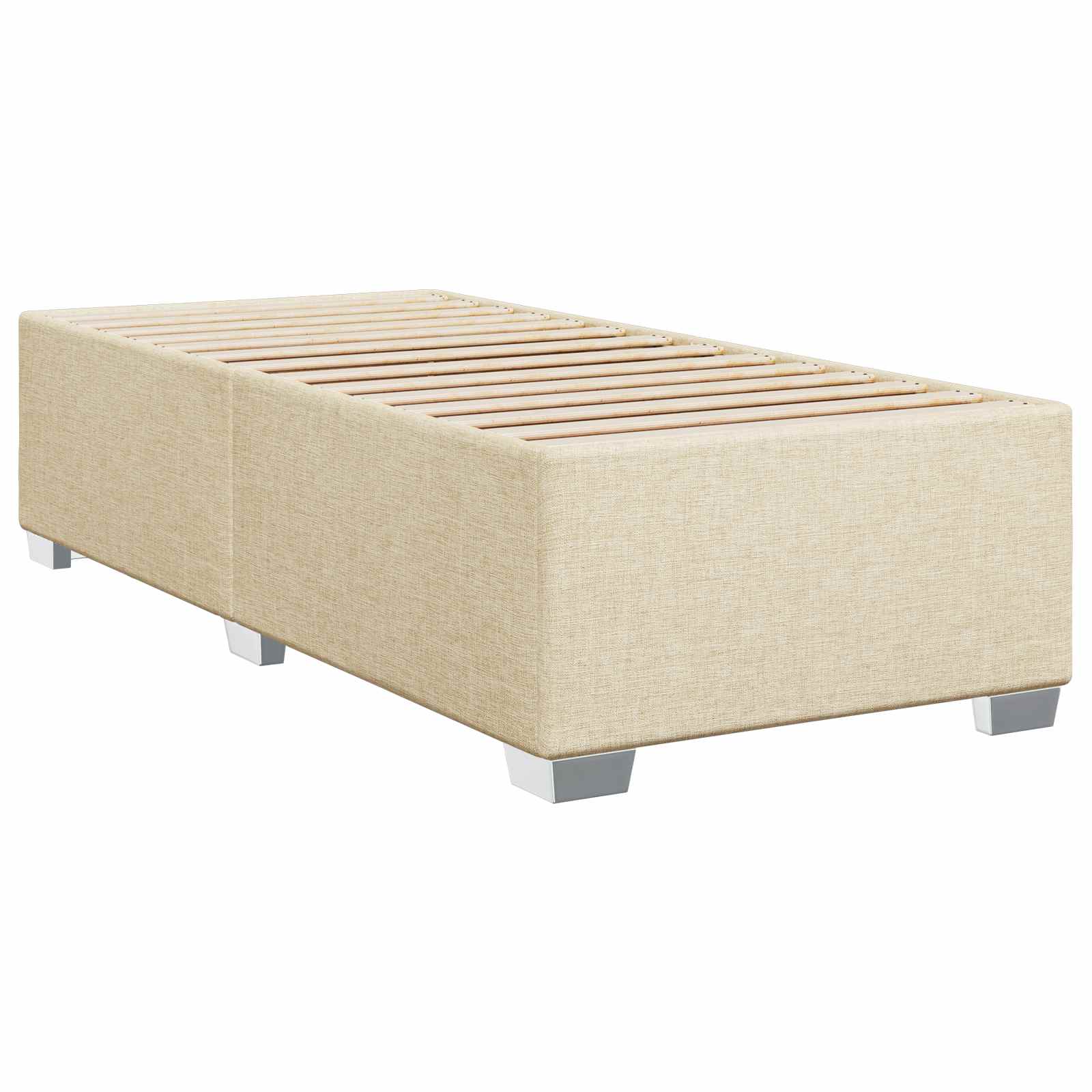 Lit boxspring avec matelas Crème 90 x 200 cm Tissu