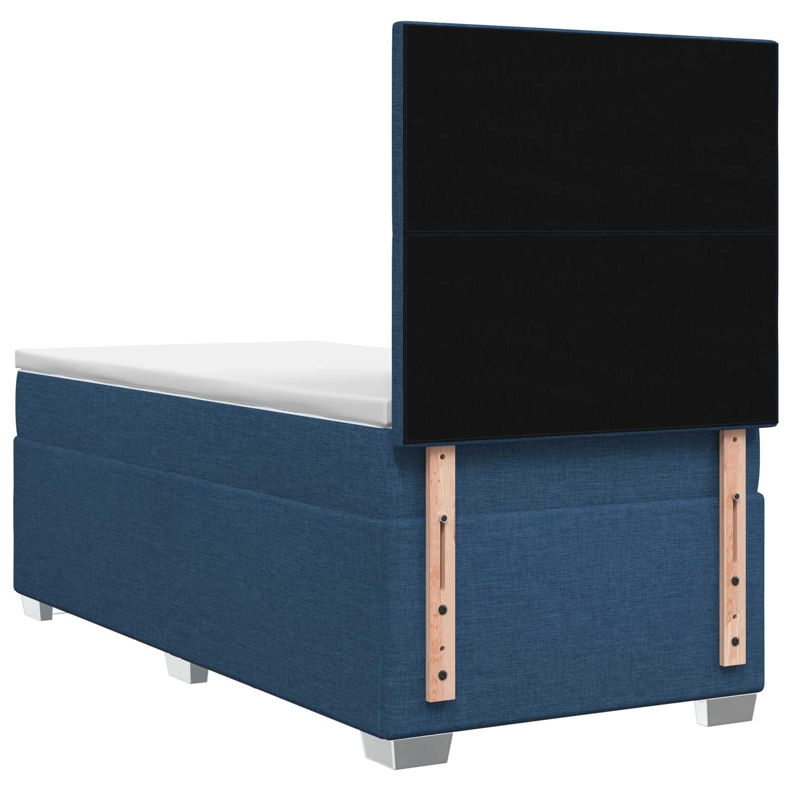 Lit boxspring avec matelas Bleu 90 x 200 cm Tissu