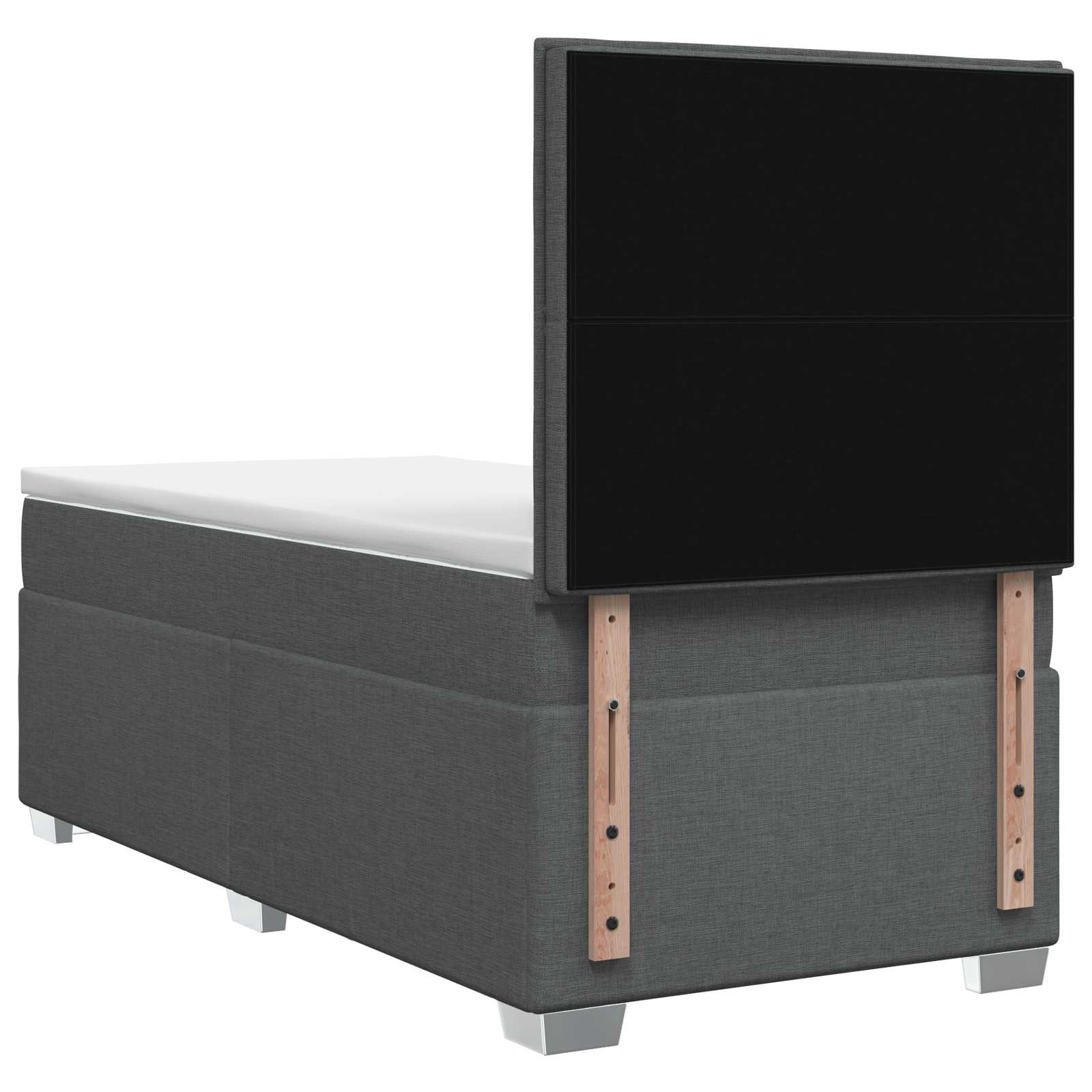 Lit boxspring avec matelas Gris foncé 100 x 200 cm Tissu