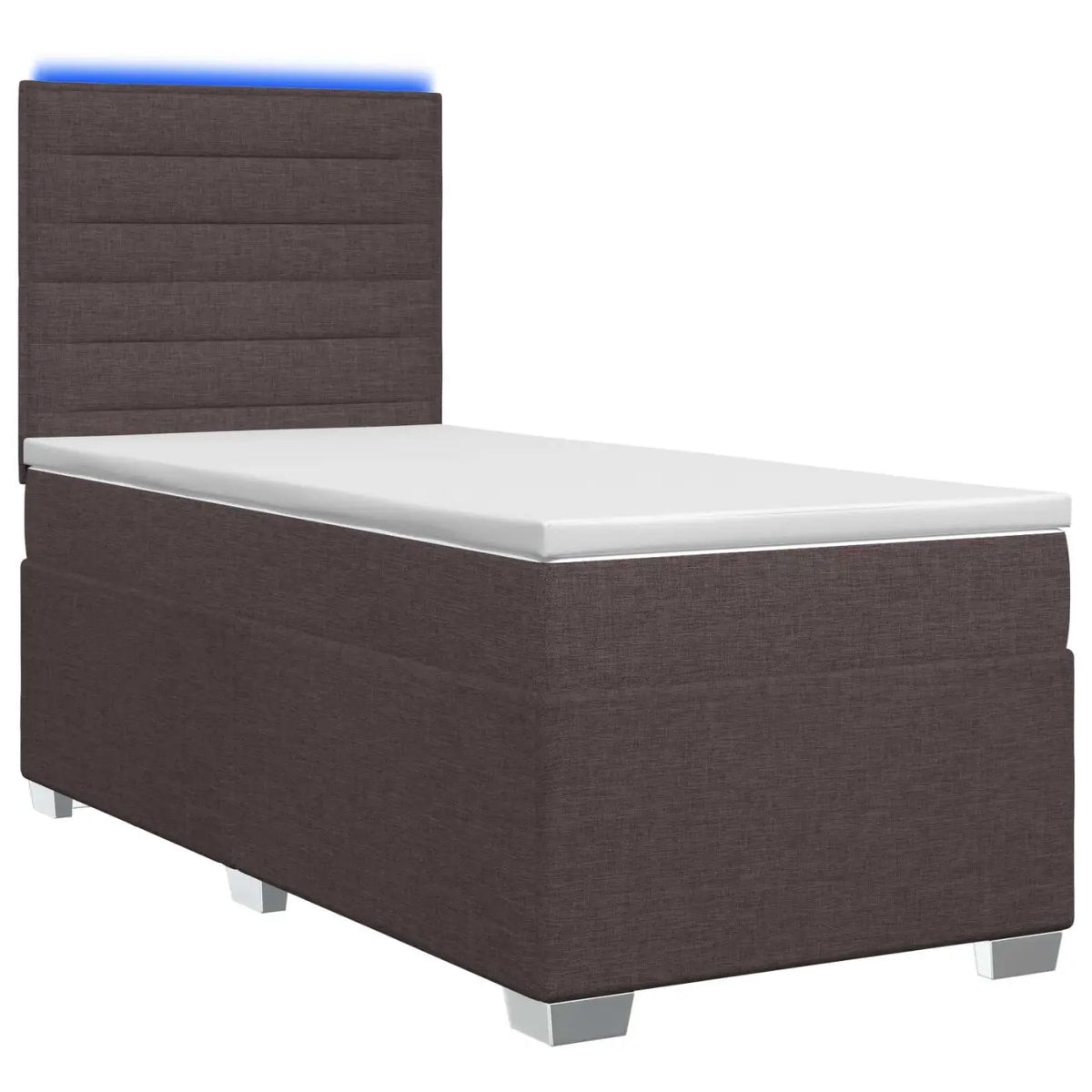 Lit boxspring avec matelas Marron foncé 100 x 200 cm Tissu - XIOS