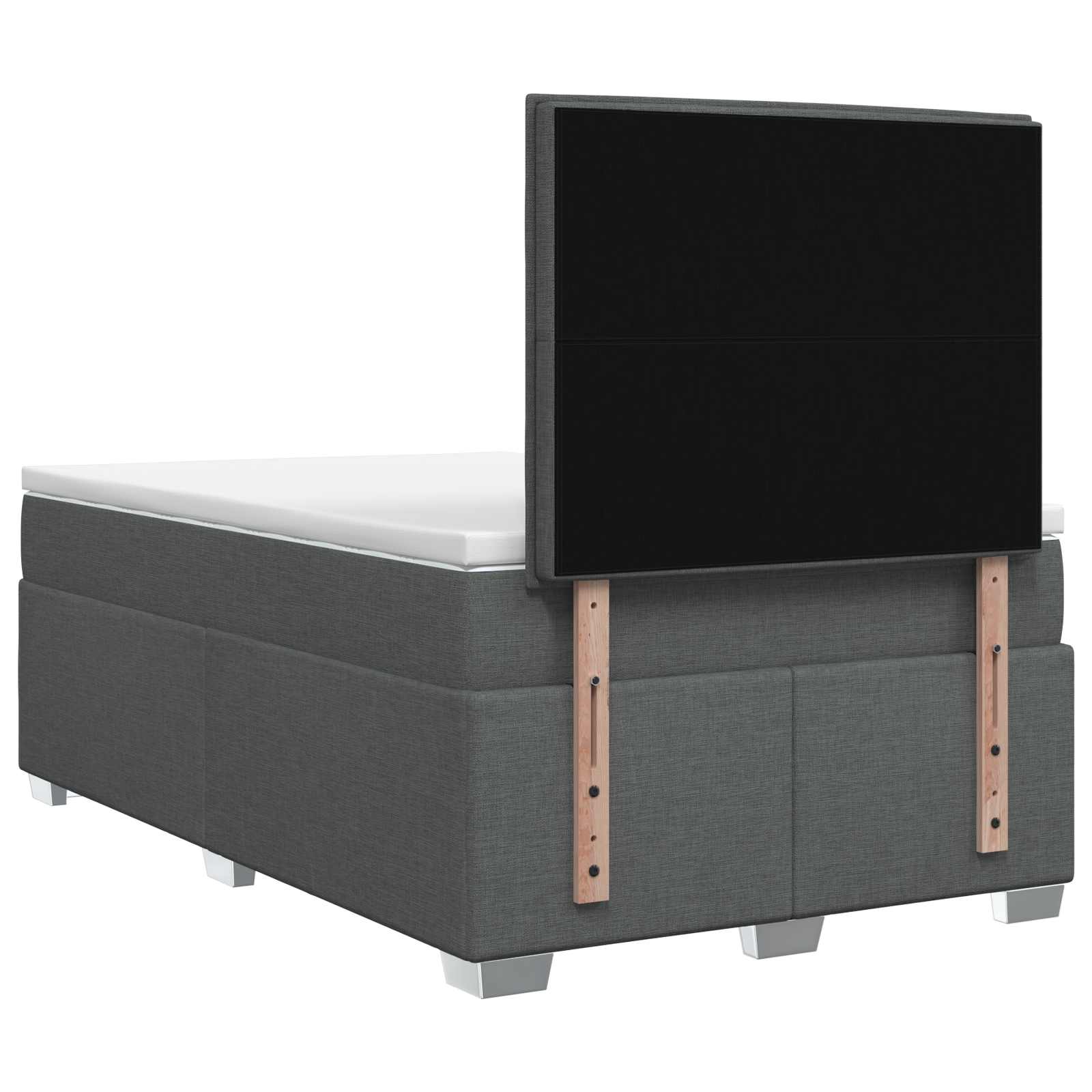 Lit boxspring avec matelas Gris foncé 120 x 190 cm Tissu - XIOS