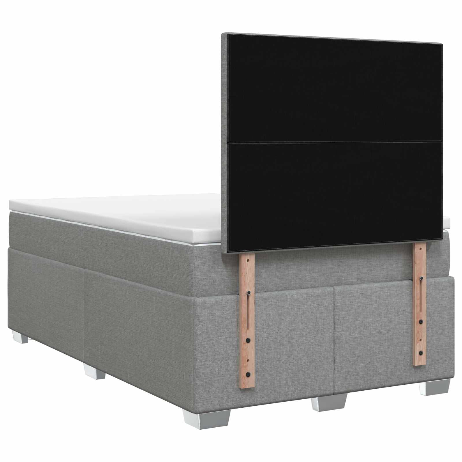Lit boxspring avec matelas Gris clair 120 x 190 cm Tissu