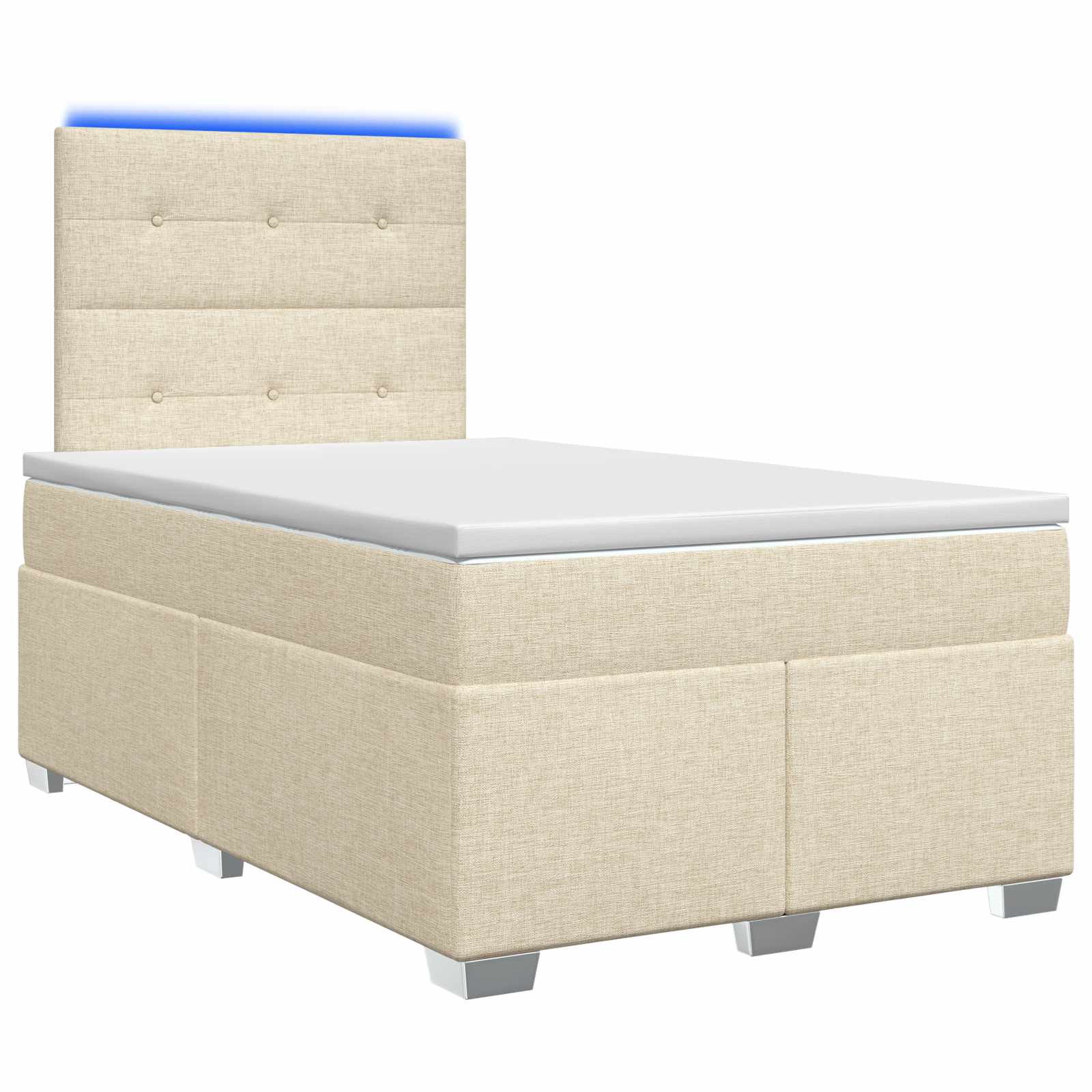 Lit boxspring avec matelas Crème 120 x 190 cm Tissu - XIOS