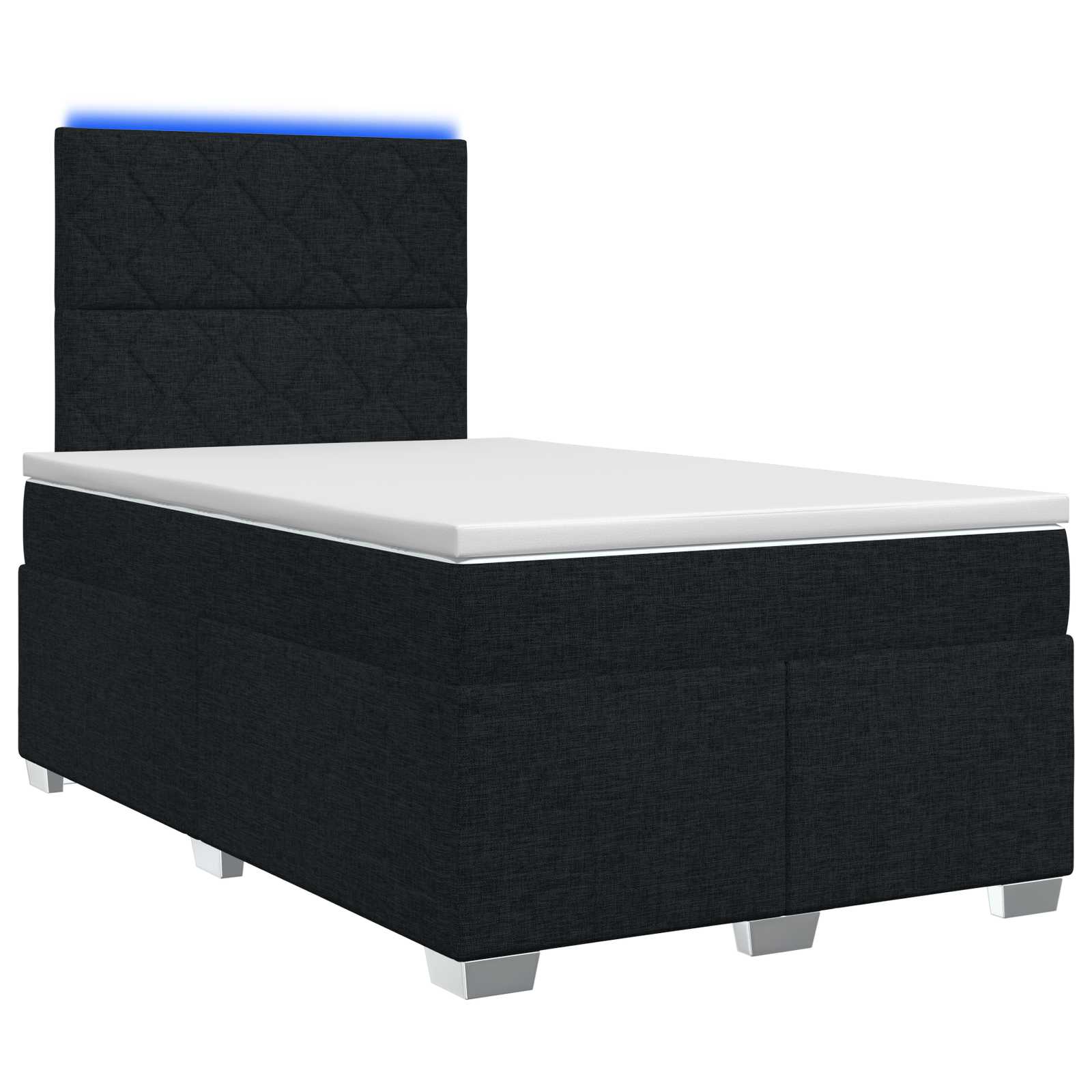 Lit boxspring avec matelas Noir 120 x 190 cm Tissu - XIOS