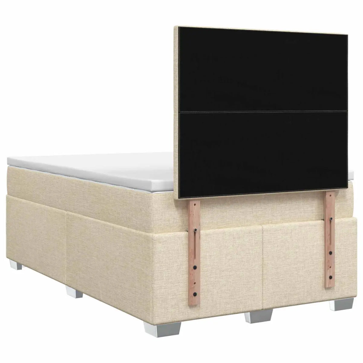Lit boxspring avec matelas Crème 120 x 190 cm Tissu - XIOS
