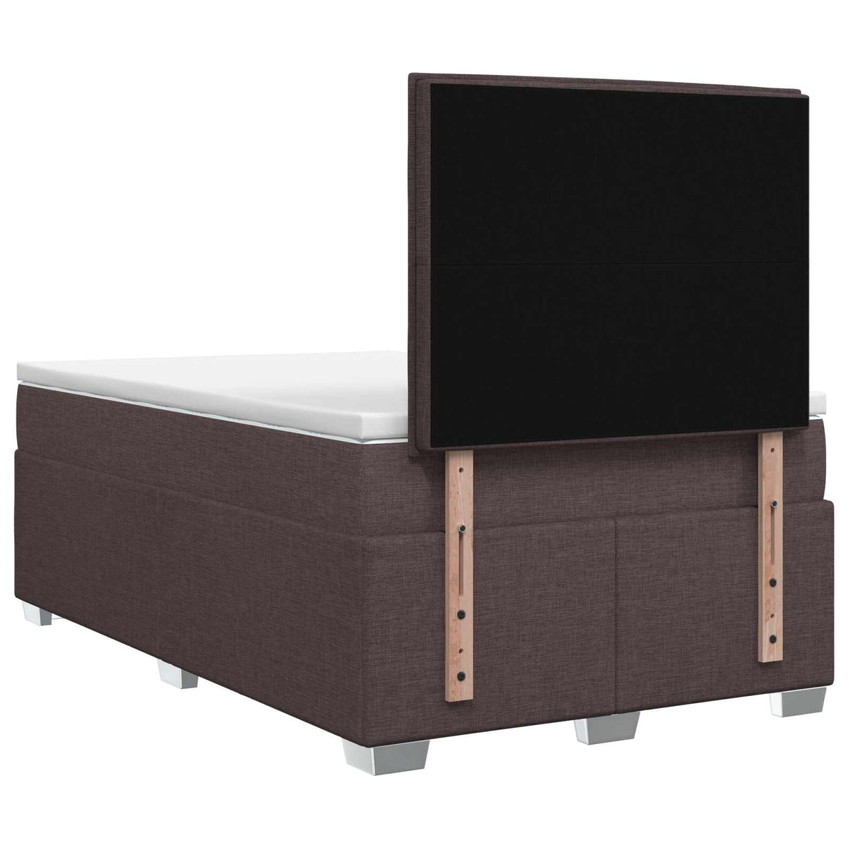 Lit boxspring avec matelas Marron foncé 120 x 200 cm Tissu