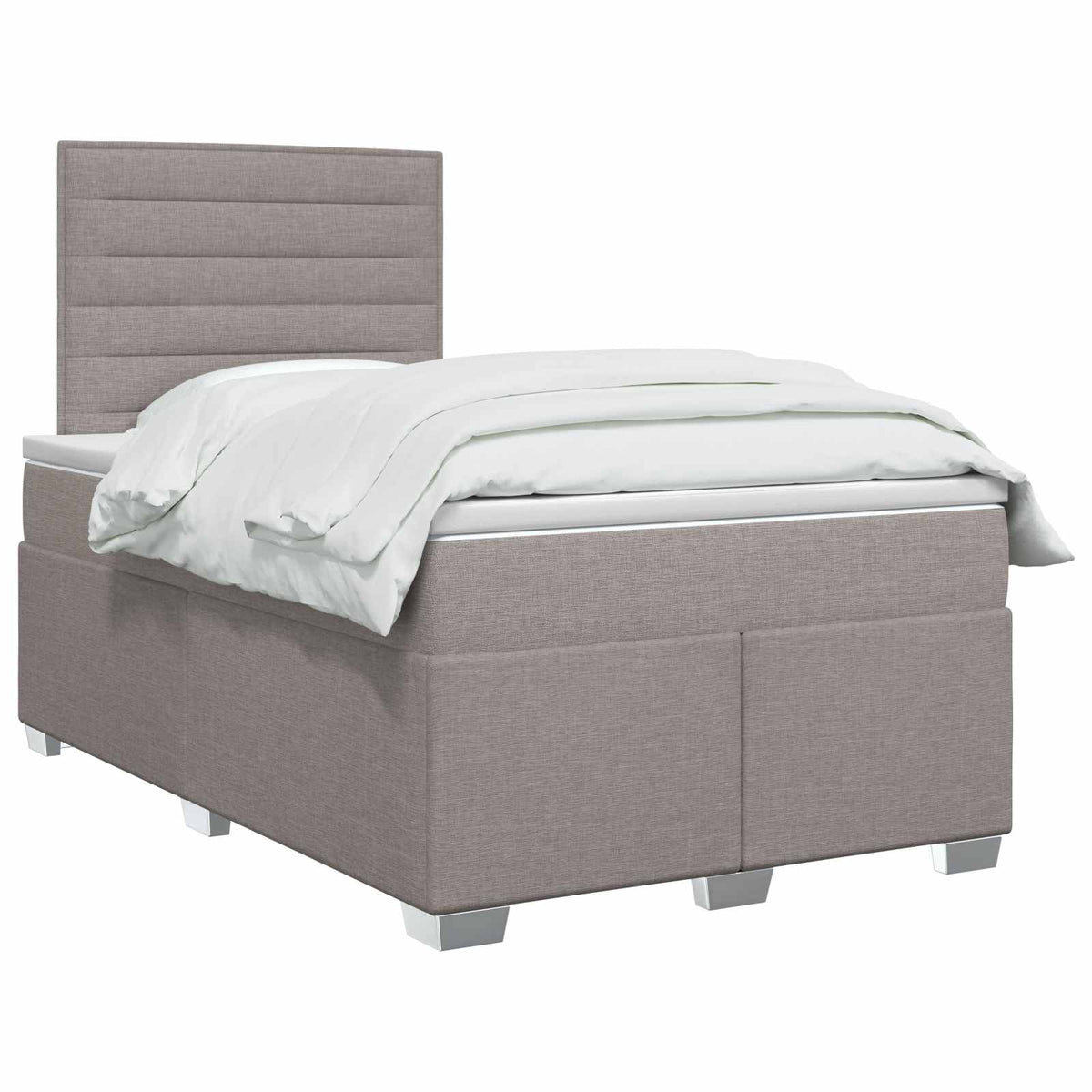 Lit boxspring avec matelas Taupe 120 x 200 cm Tissu