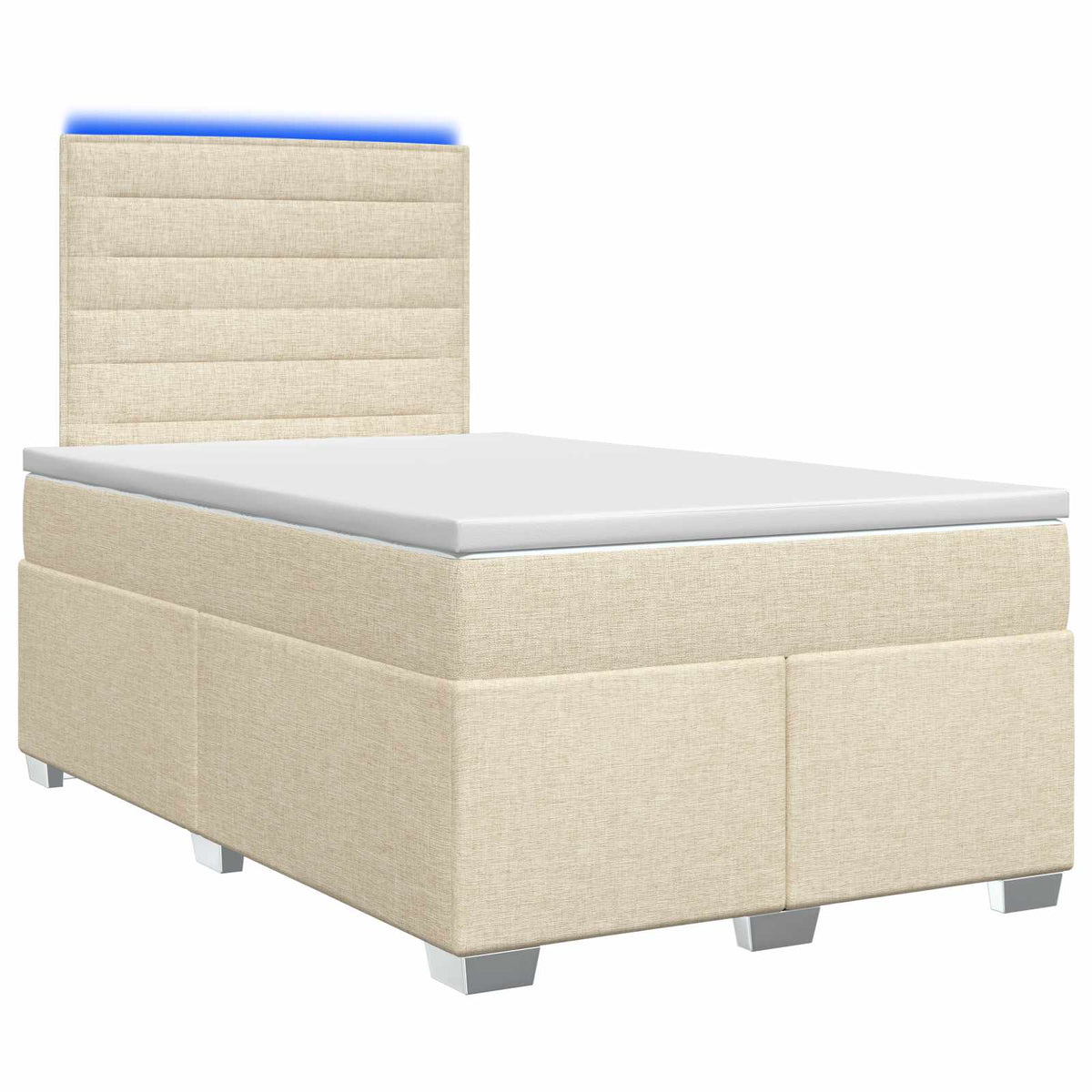 Lit boxspring avec matelas Crème 120 x 200 cm Tissu