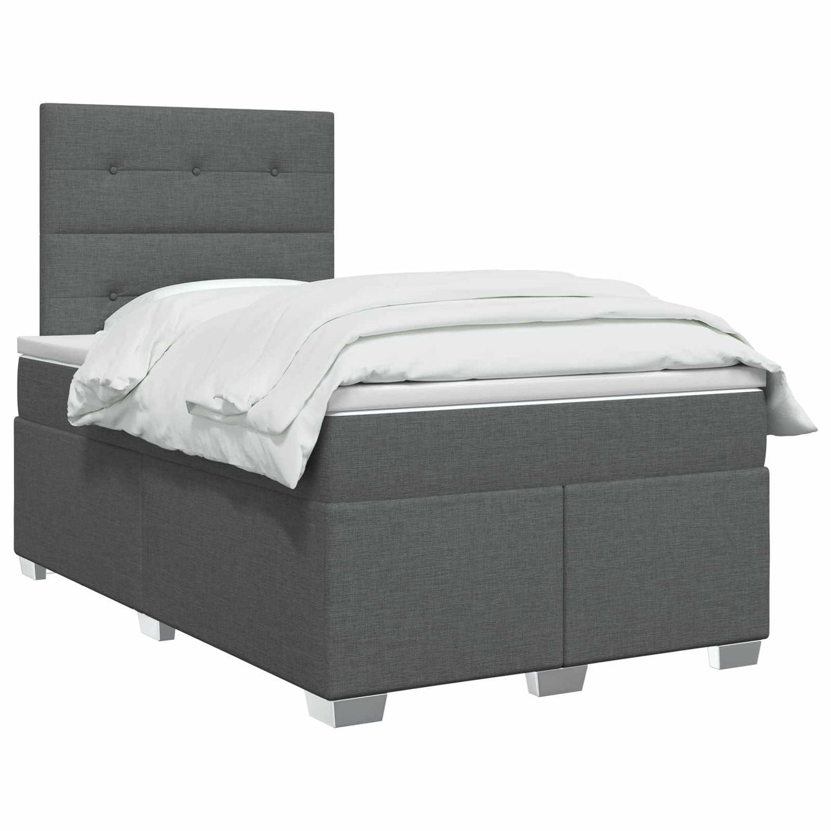 Lit boxspring avec matelas Gris foncé 120 x 200 cm Tissu