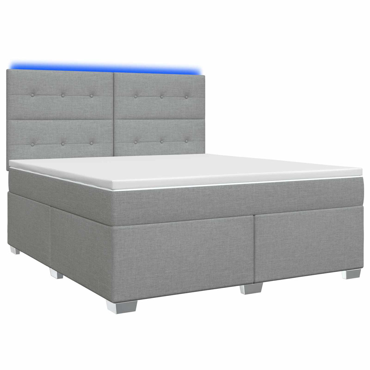 Lit boxspring avec matelas Gris clair 140 x 190 cm Tissu