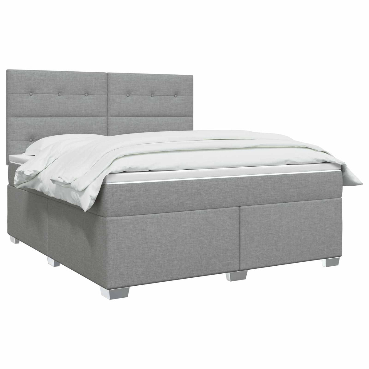 Lit boxspring avec matelas Gris clair 140 x 190 cm Tissu