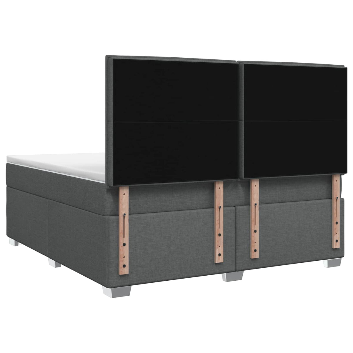 Lit boxspring avec matelas Gris foncé 140 x 200 cm Tissu
