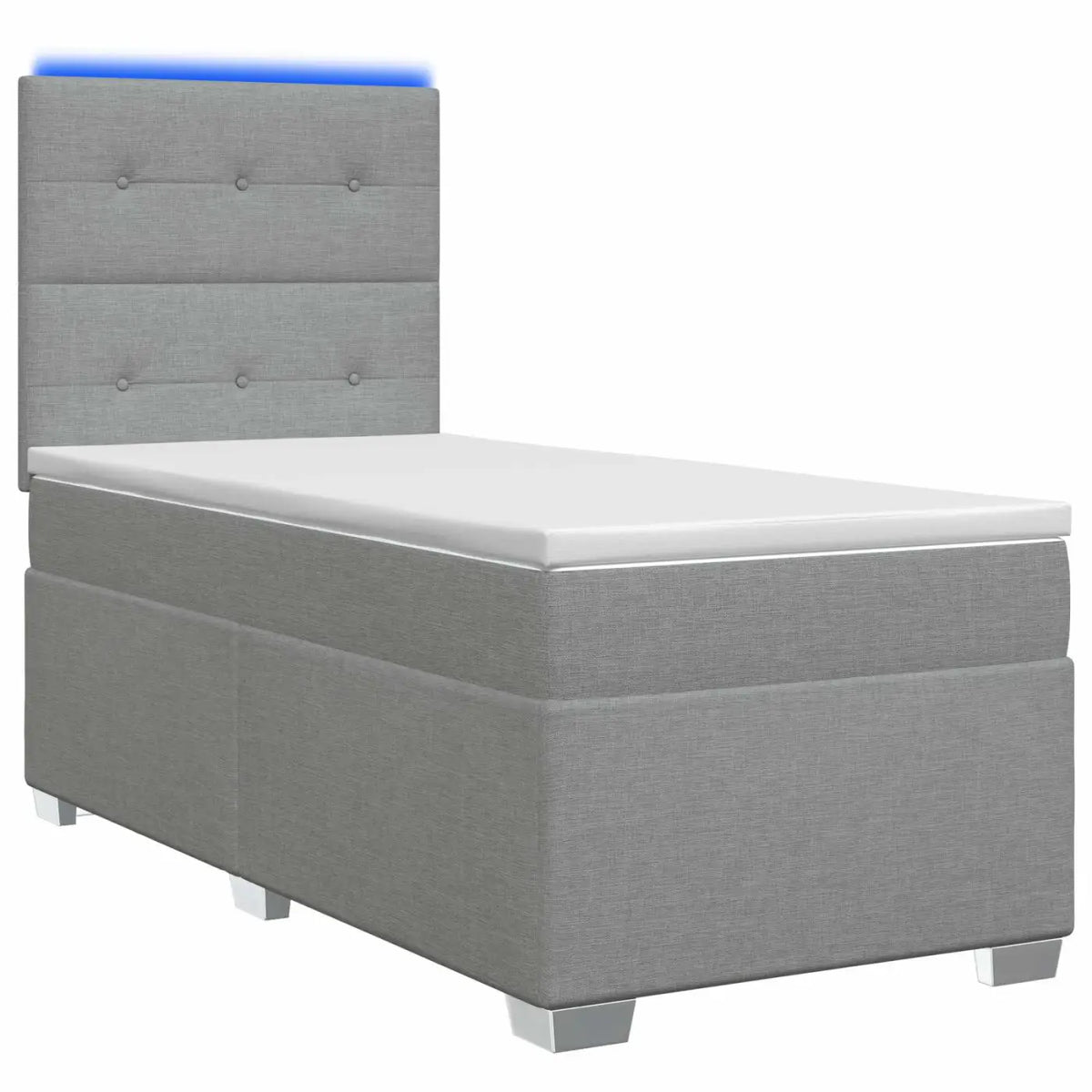 Lit de box spring avec matelas et LED Gris clair 90 x 190 cm - XIOS