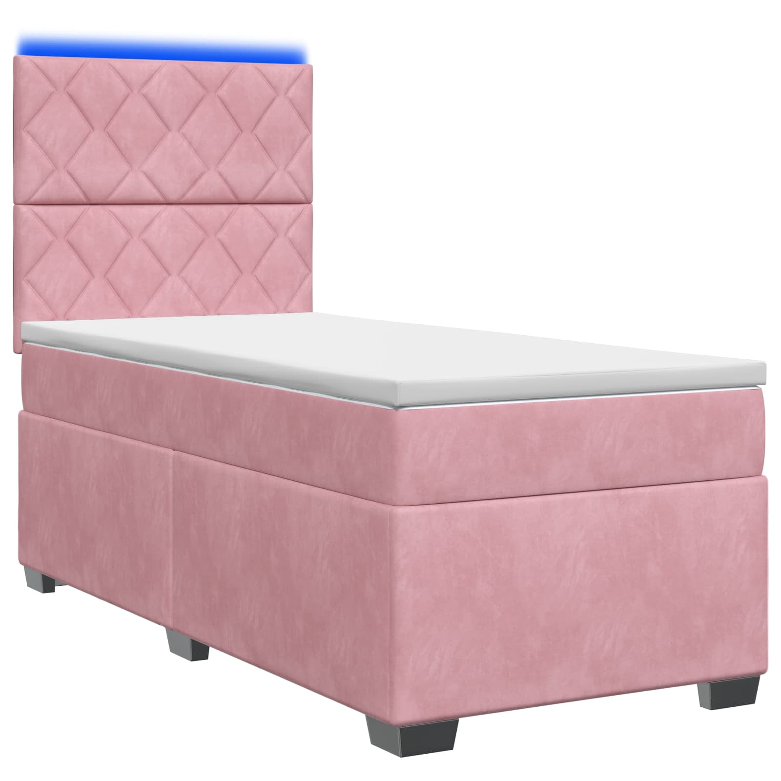Lit boxspring avec matelas Rose 80 x 200 cm Velours