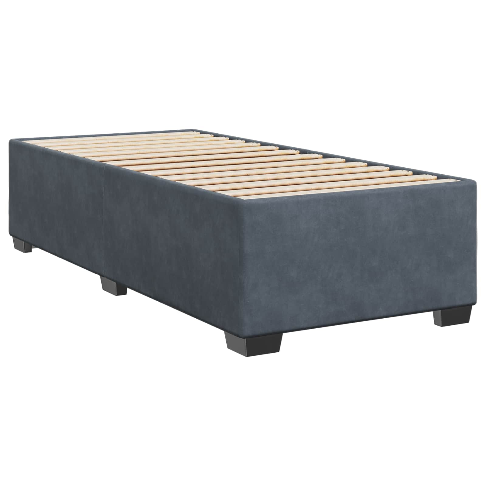 Lit boxspring avec matelas Gris foncé 90 x 190 cm Velours - XIOS