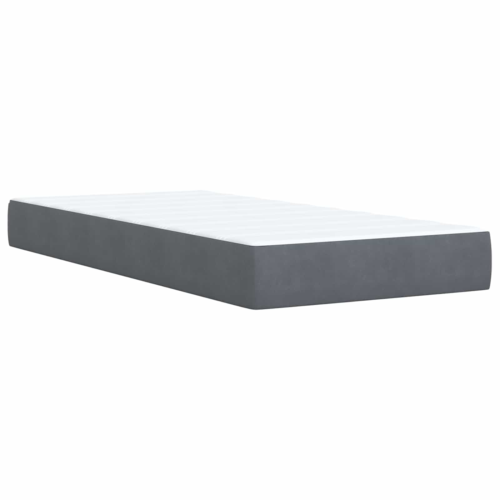 Lit boxspring avec matelas Gris foncé 90 x 190 cm Velours - XIOS