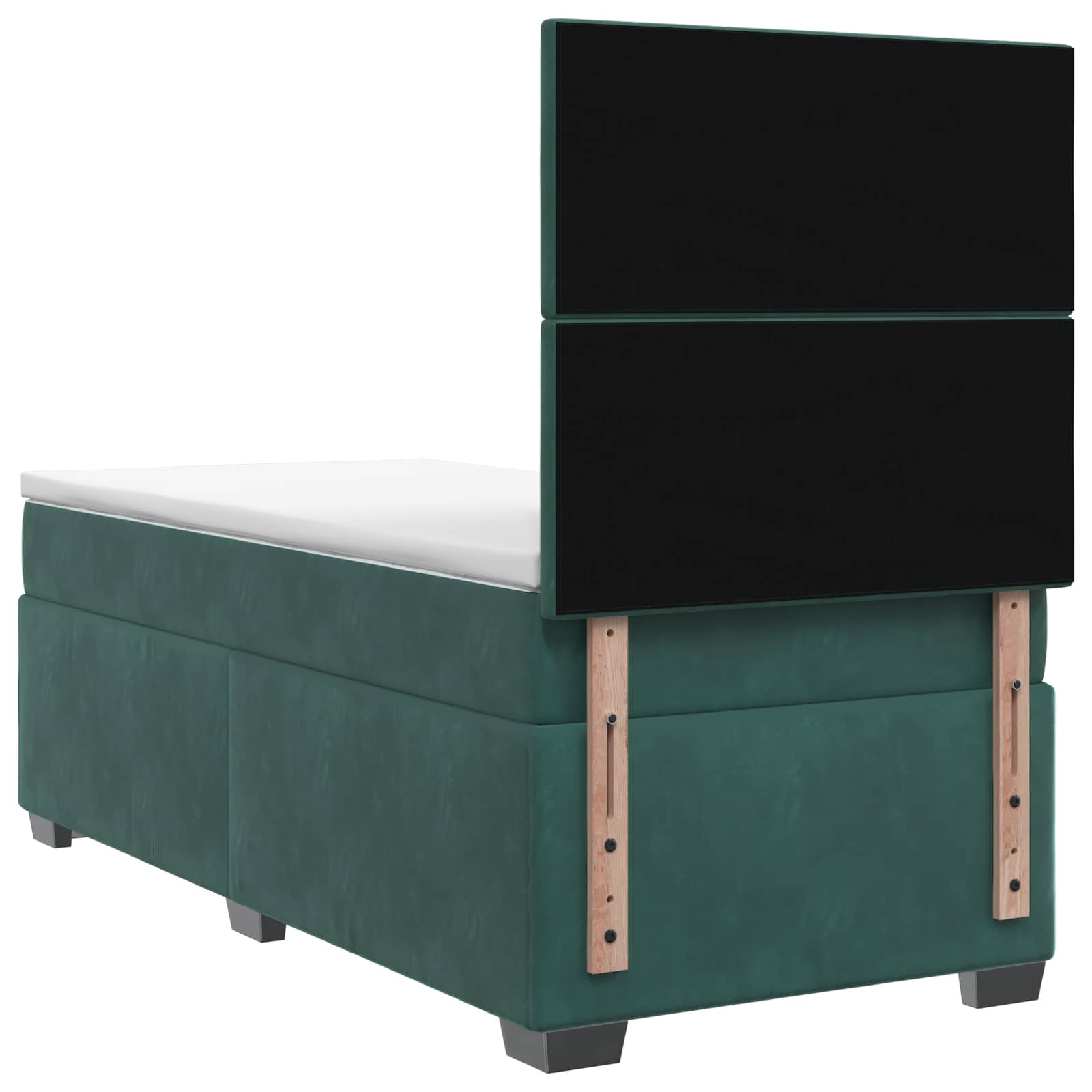 Lit boxspring avec matelas Vert foncé 90 x 190 cm Velours