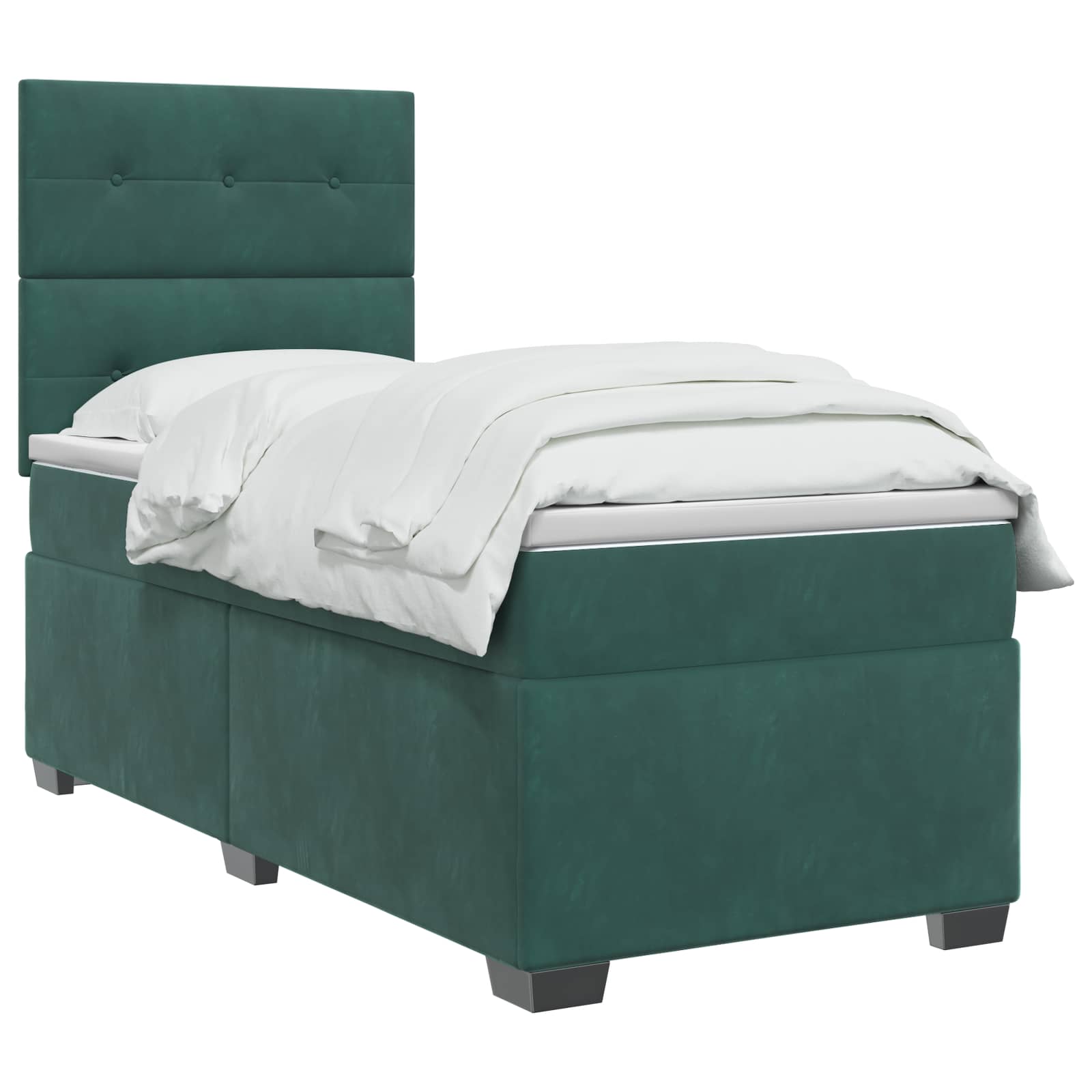Lit boxspring avec matelas Vert foncé 90 x 200 cm Velours - XIOS