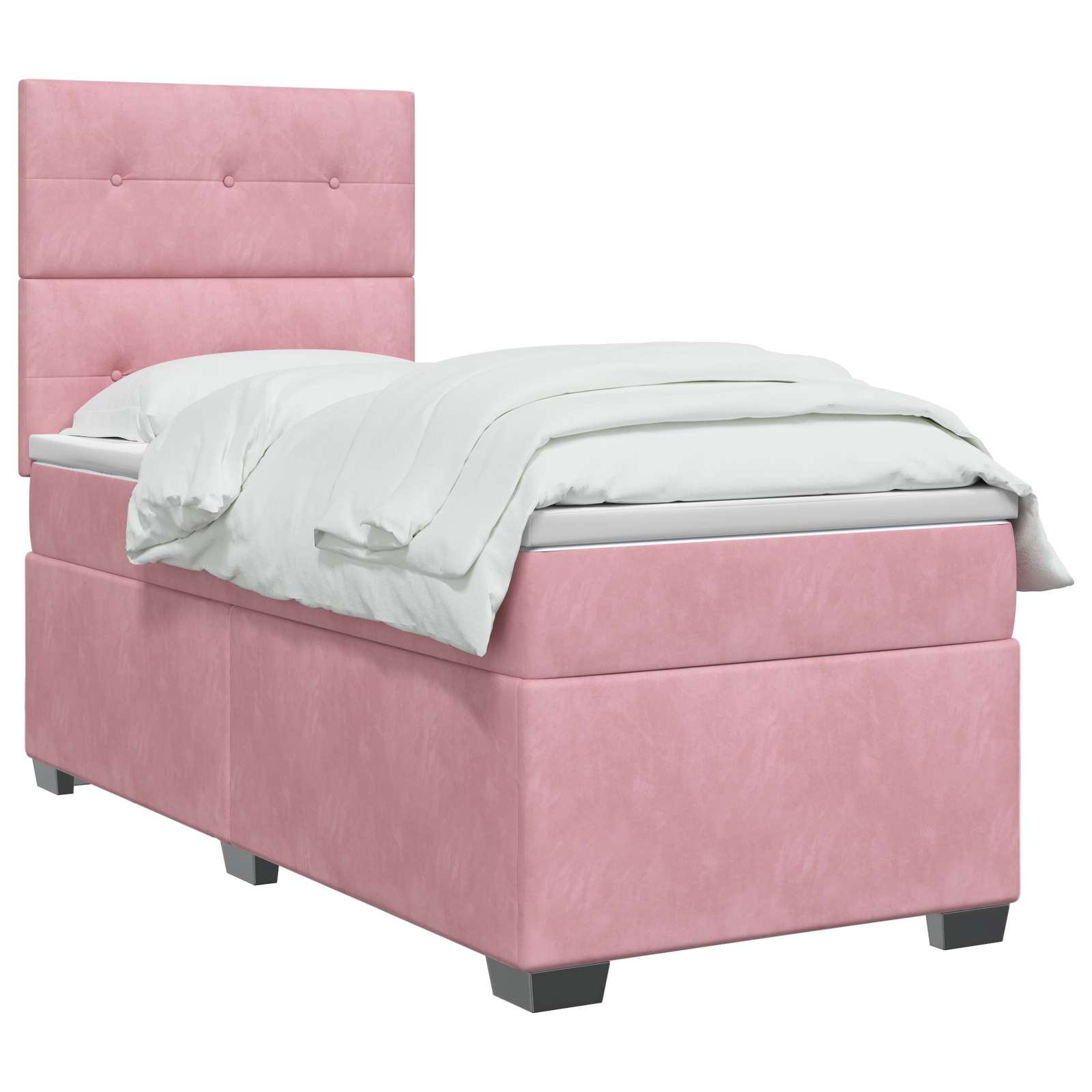 Lit boxspring avec matelas Rose 90 x 200 cm Velours