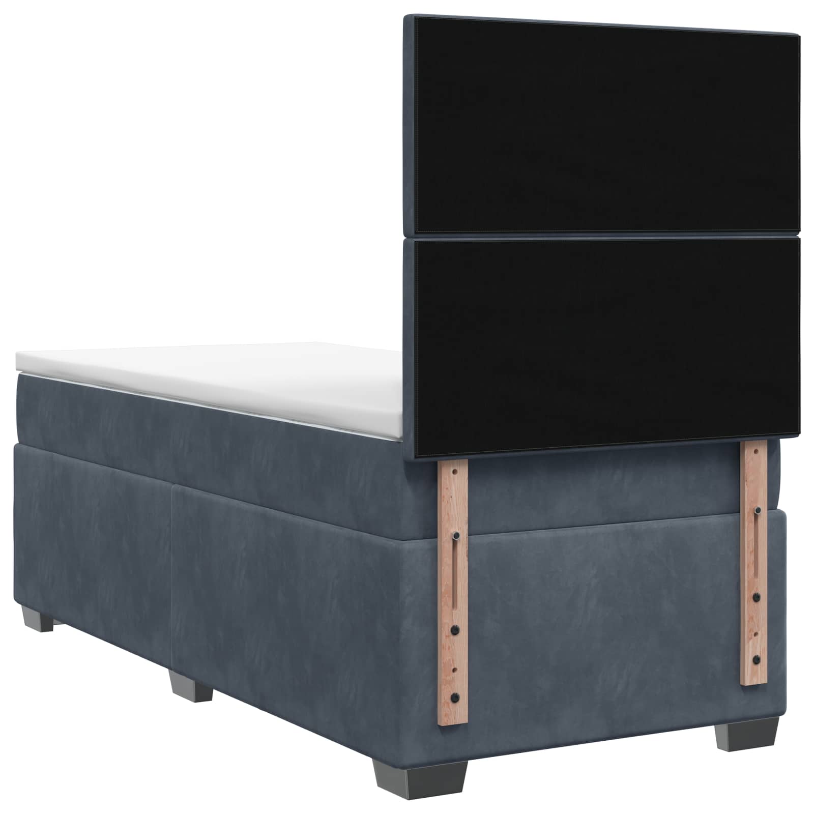Lit boxspring avec matelas Gris foncé 100 x 200 cm Velours - XIOS