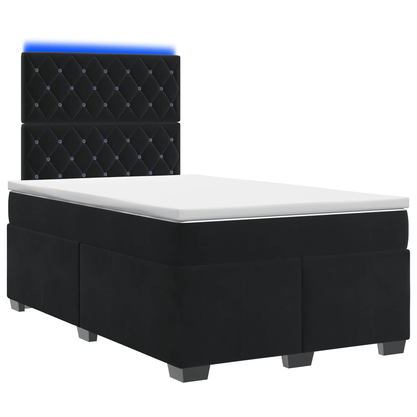 Lit boxspring avec matelas Noir 120 x 190 cm Velours