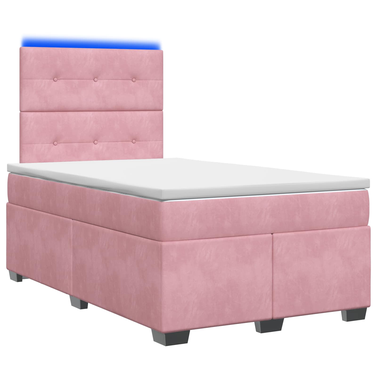 Lit boxspring avec matelas Rose 120 x 190 cm Velours