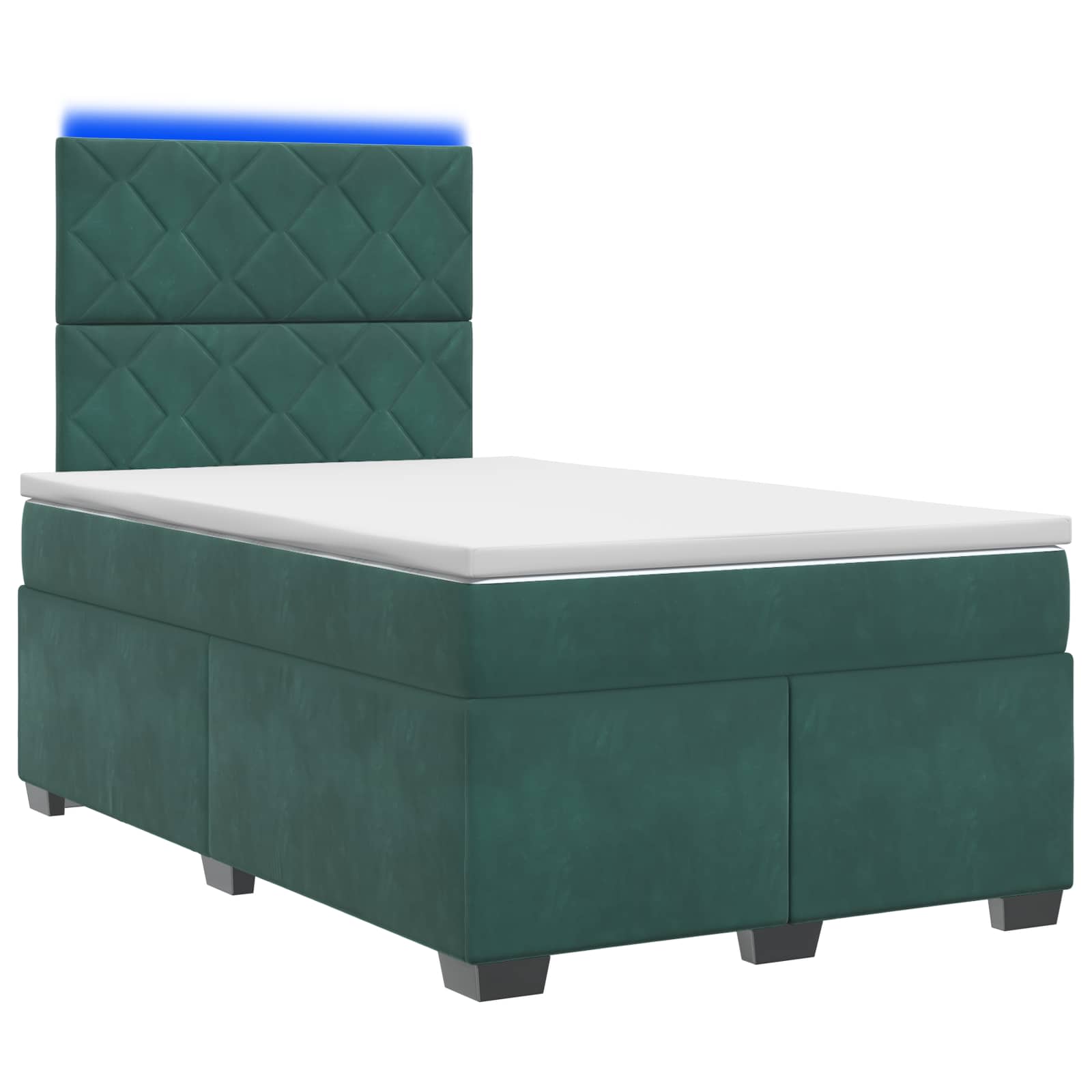 Lit boxspring avec matelas Vert foncé 120 x 190 cm Velours