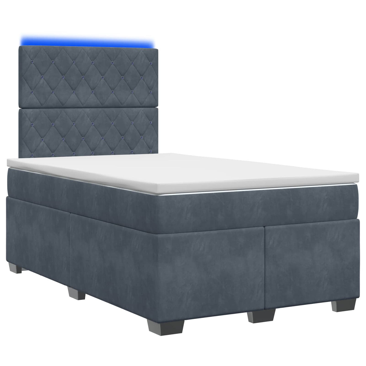 Lit boxspring avec matelas Gris foncé 120 x 200 cm Velours