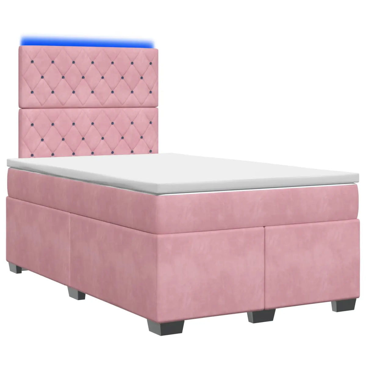 Lit boxspring avec matelas Rose 120 x 200 cm Velours - XIOS
