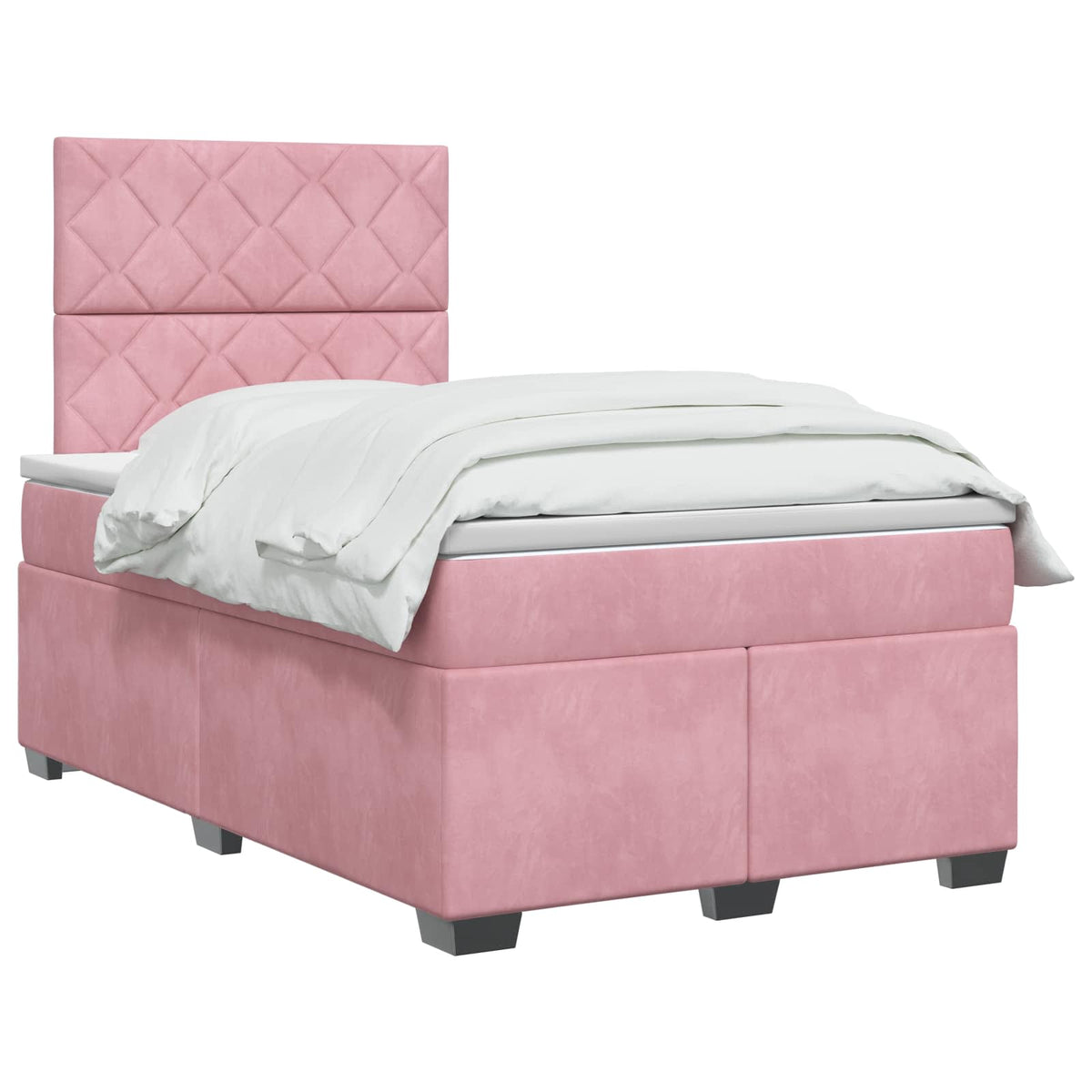 Lit boxspring avec matelas Rose 120 x 200 cm Velours