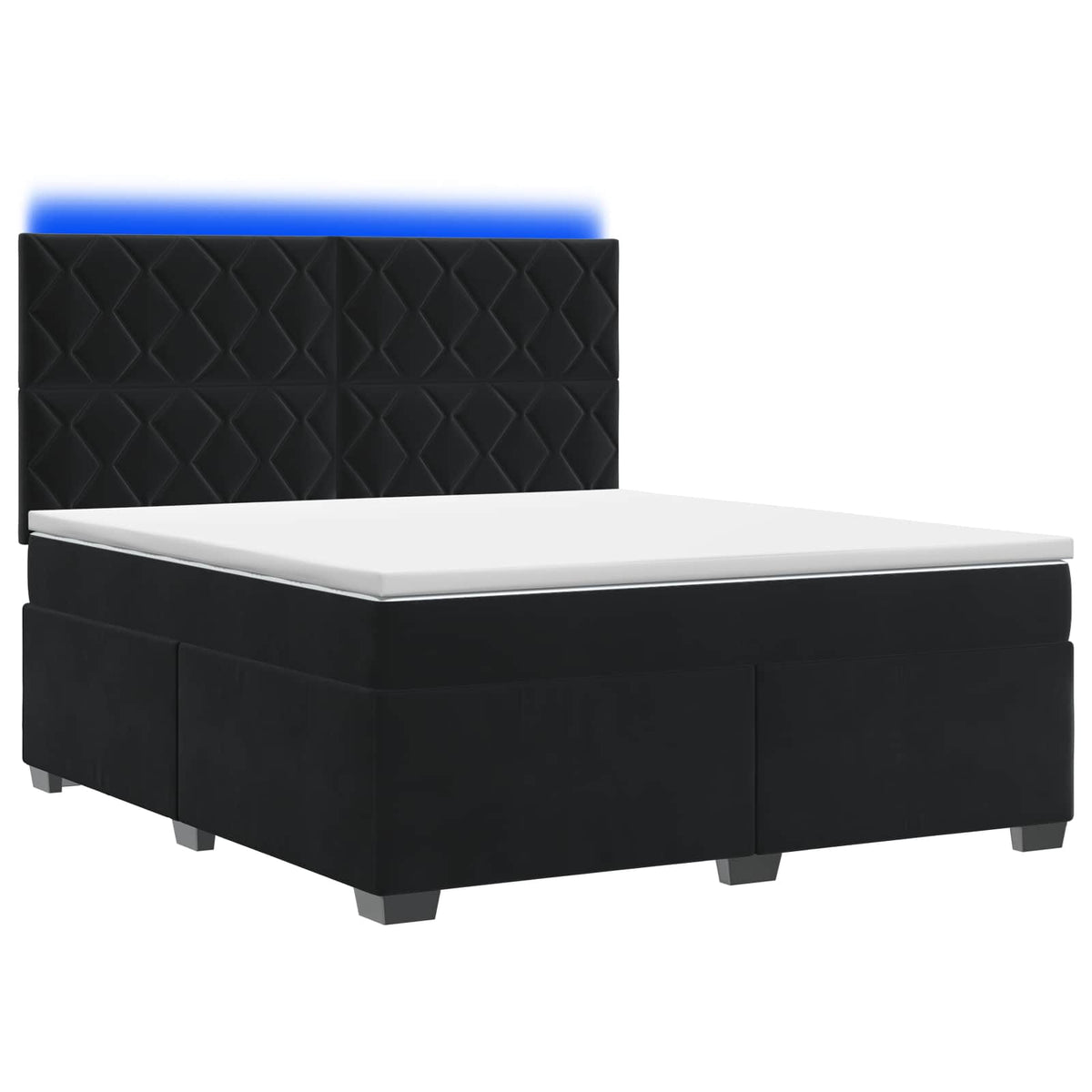 Lit boxspring avec matelas Noir 140 x 190 cm Velours