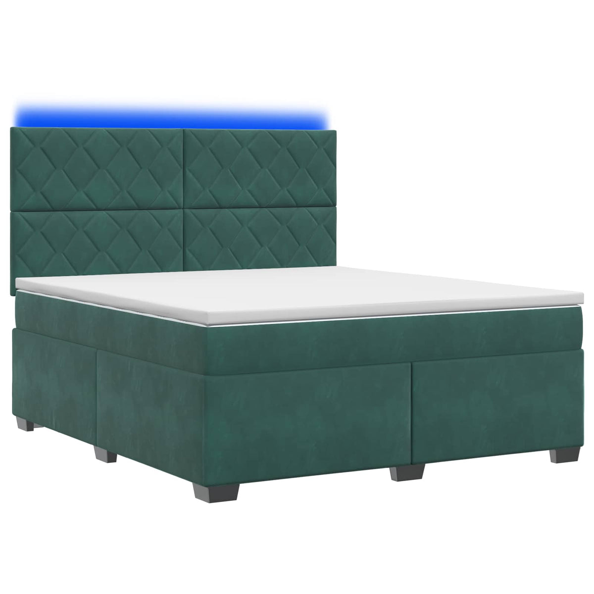 Lit boxspring avec matelas Vert foncé 140 x 190 cm Velours
