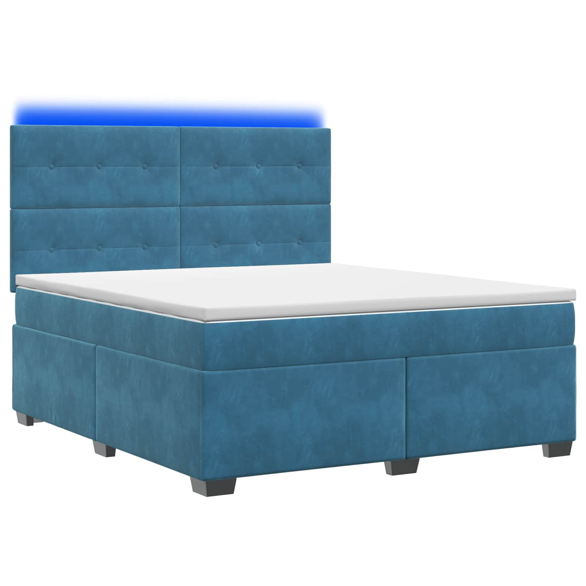Lit boxspring avec matelas Bleu 140 x 200 cm Velours