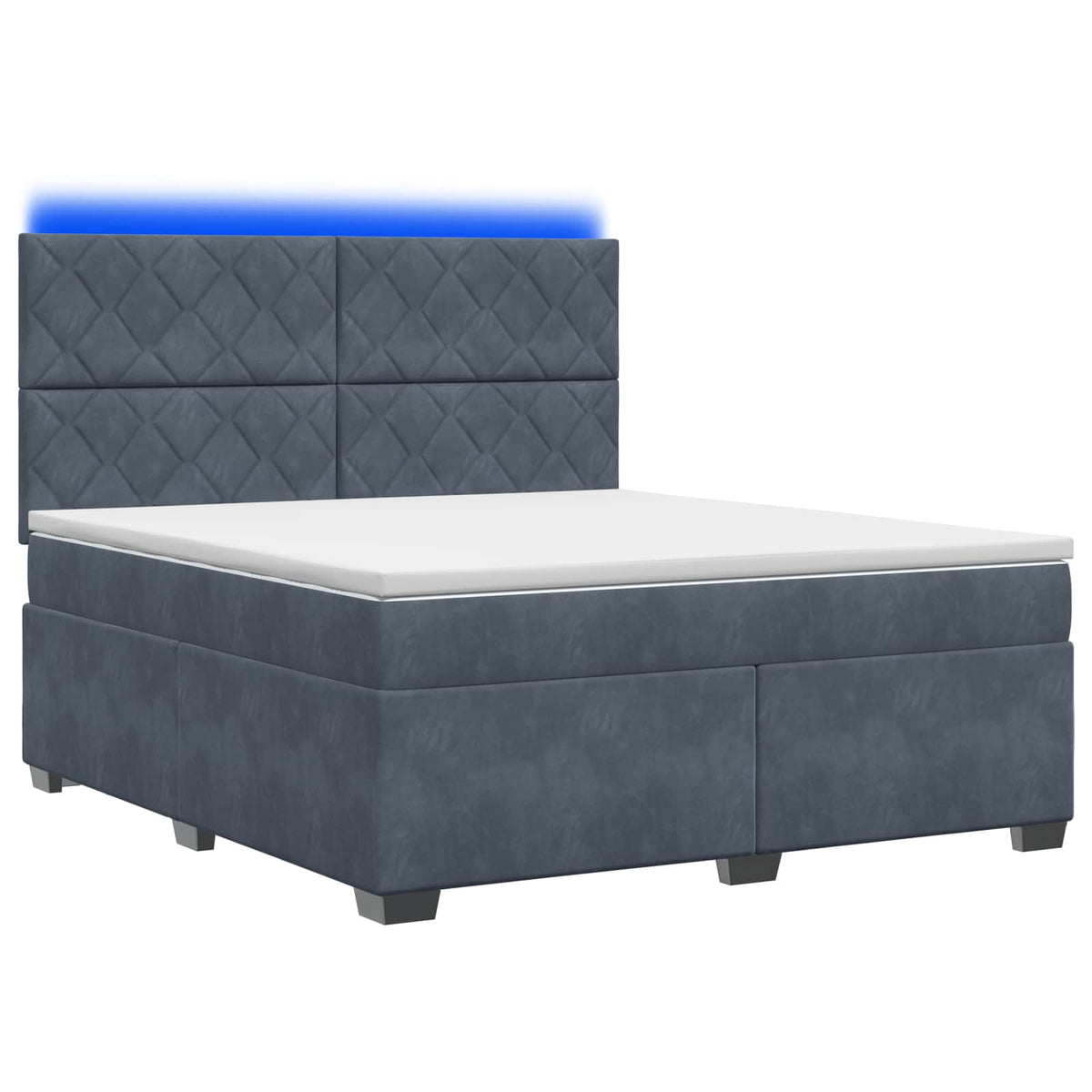 Lit boxspring avec matelas Gris foncé 140 x 200 cm Velours