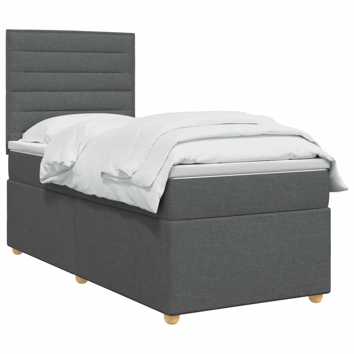 Lit boxspring avec matelas Gris foncé 80 x 200 cm Tissu - XIOS