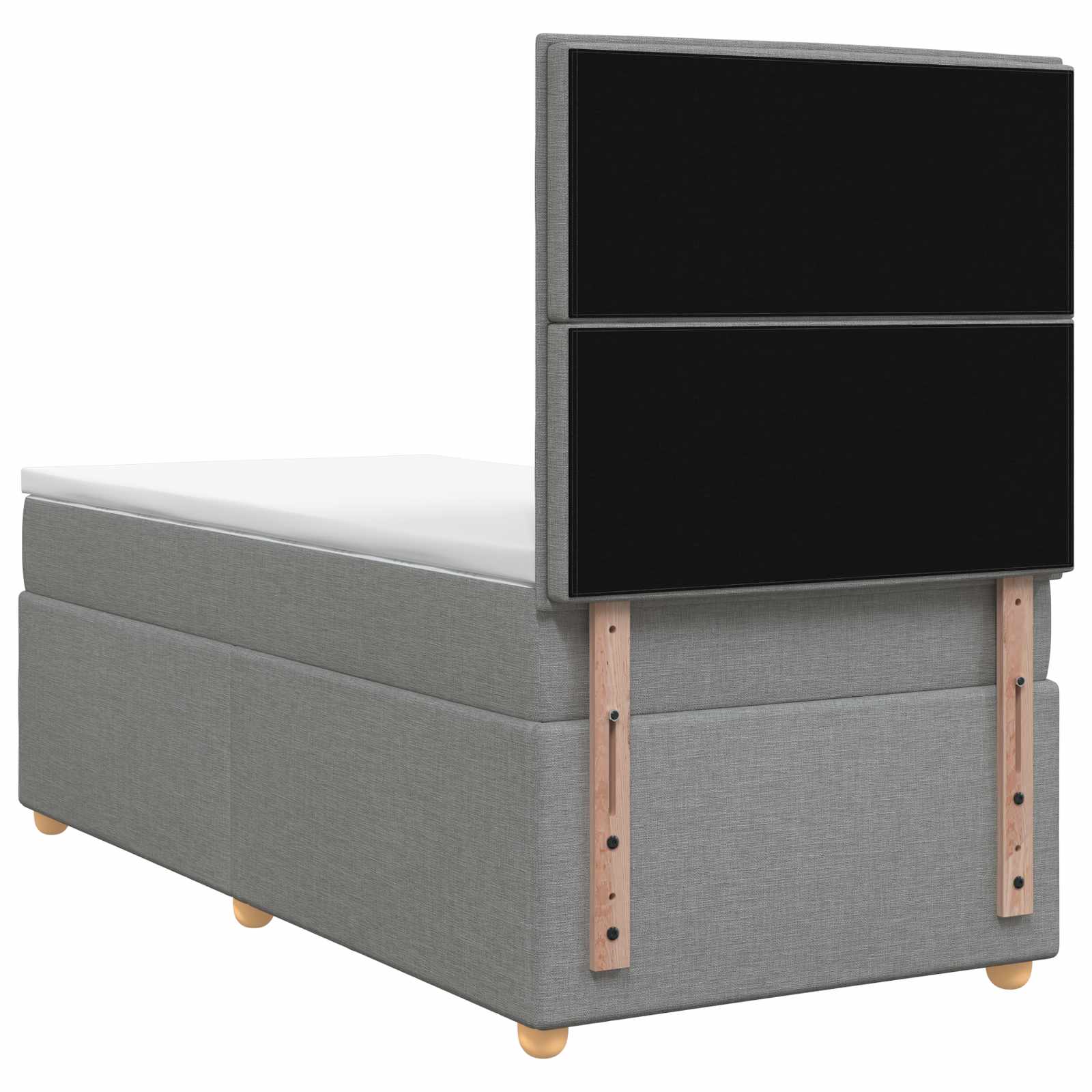 Lit boxspring avec matelas Gris clair 90 x 190 cm Tissu - XIOS