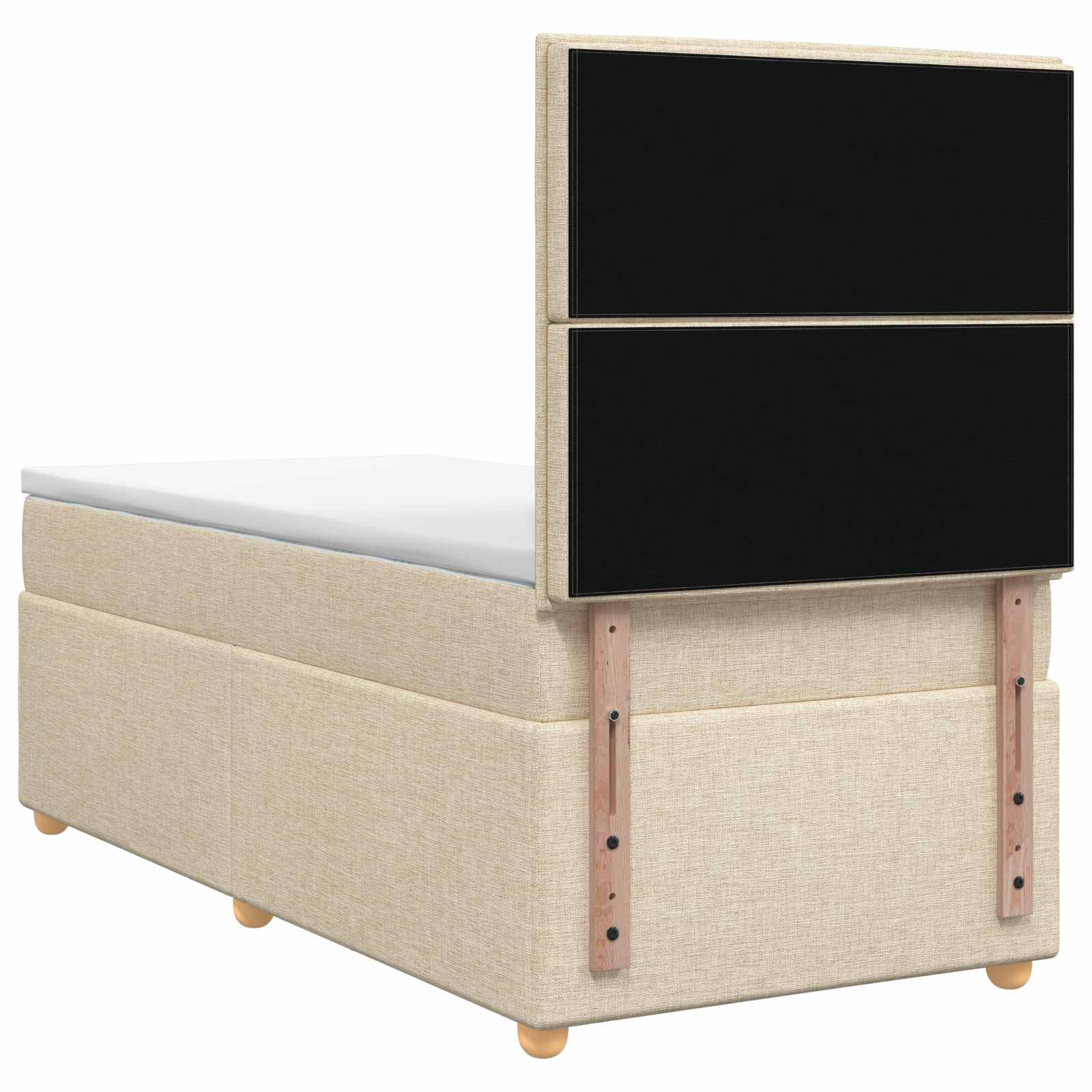 Lit boxspring avec matelas Crème 90 x 190 cm Tissu - XIOS